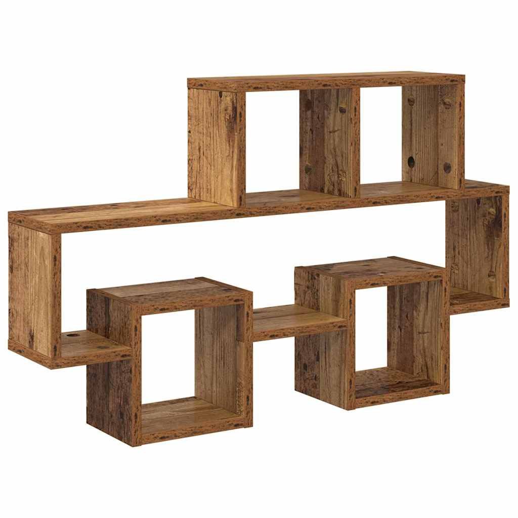 vidaXL Regal Wandregal Wandhalterung Altholz 82 x 15 x 51 cm Holzwerkstoff, 1-tlg.