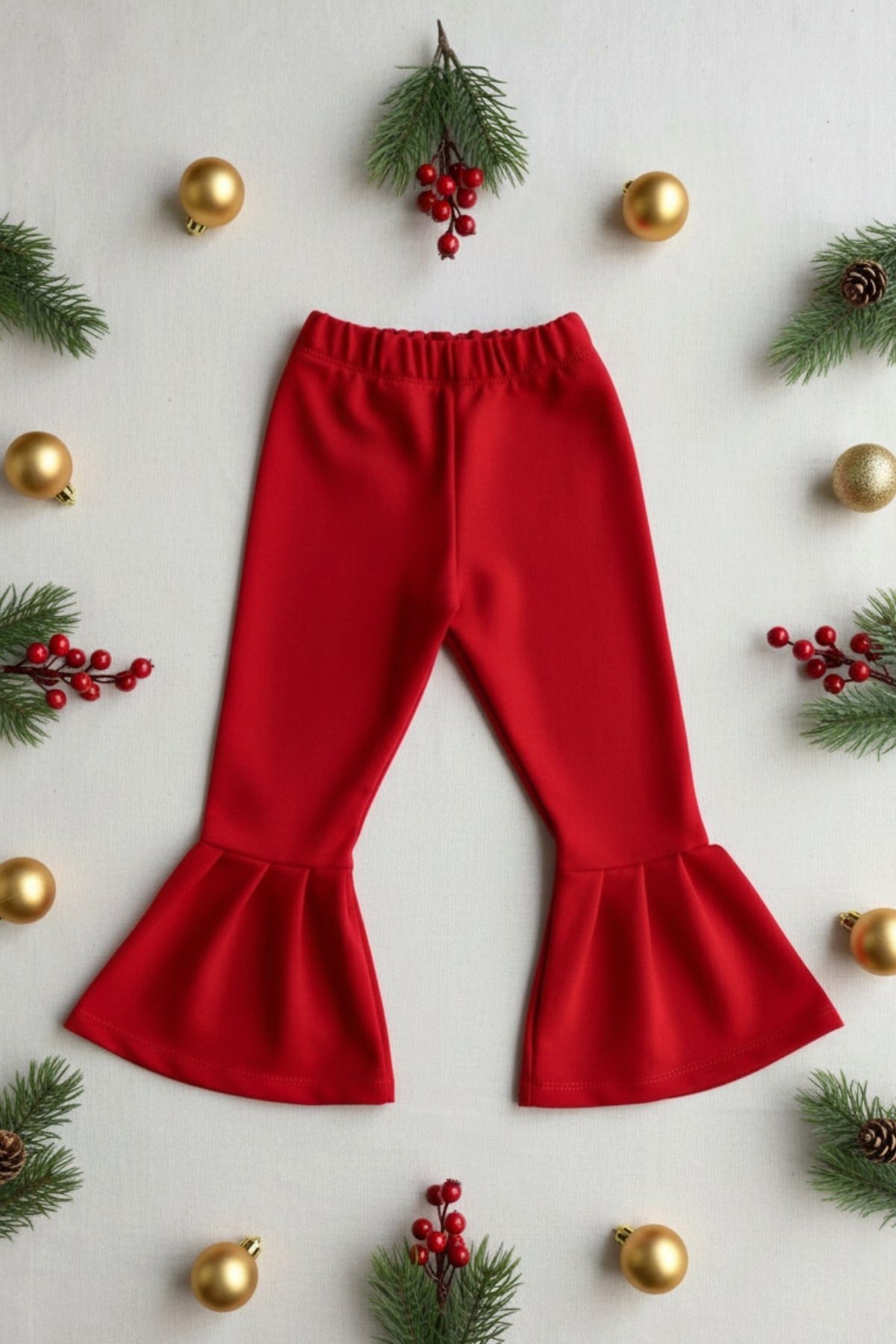 Parla Kids Stretch-Hose Stilvolle rote Schlaghose für Mädchen mit hohem Bund