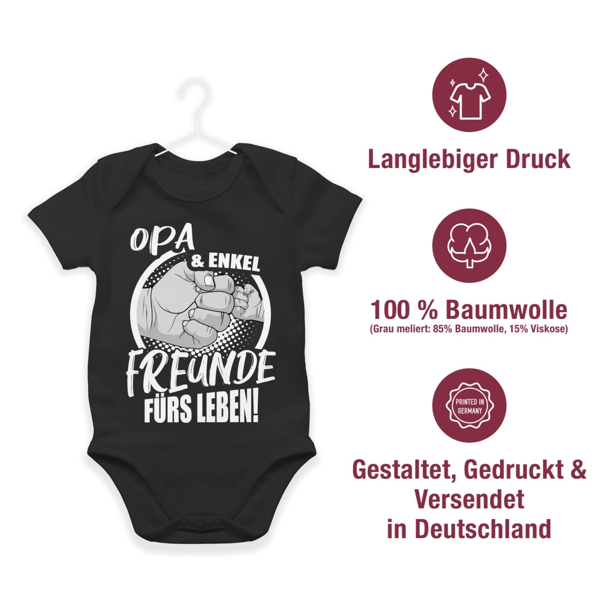 Opa Baby Shirtracer Freunde 1 Partner-Look Enkel Leben! Schwarz & fürs Shirtbody Familie