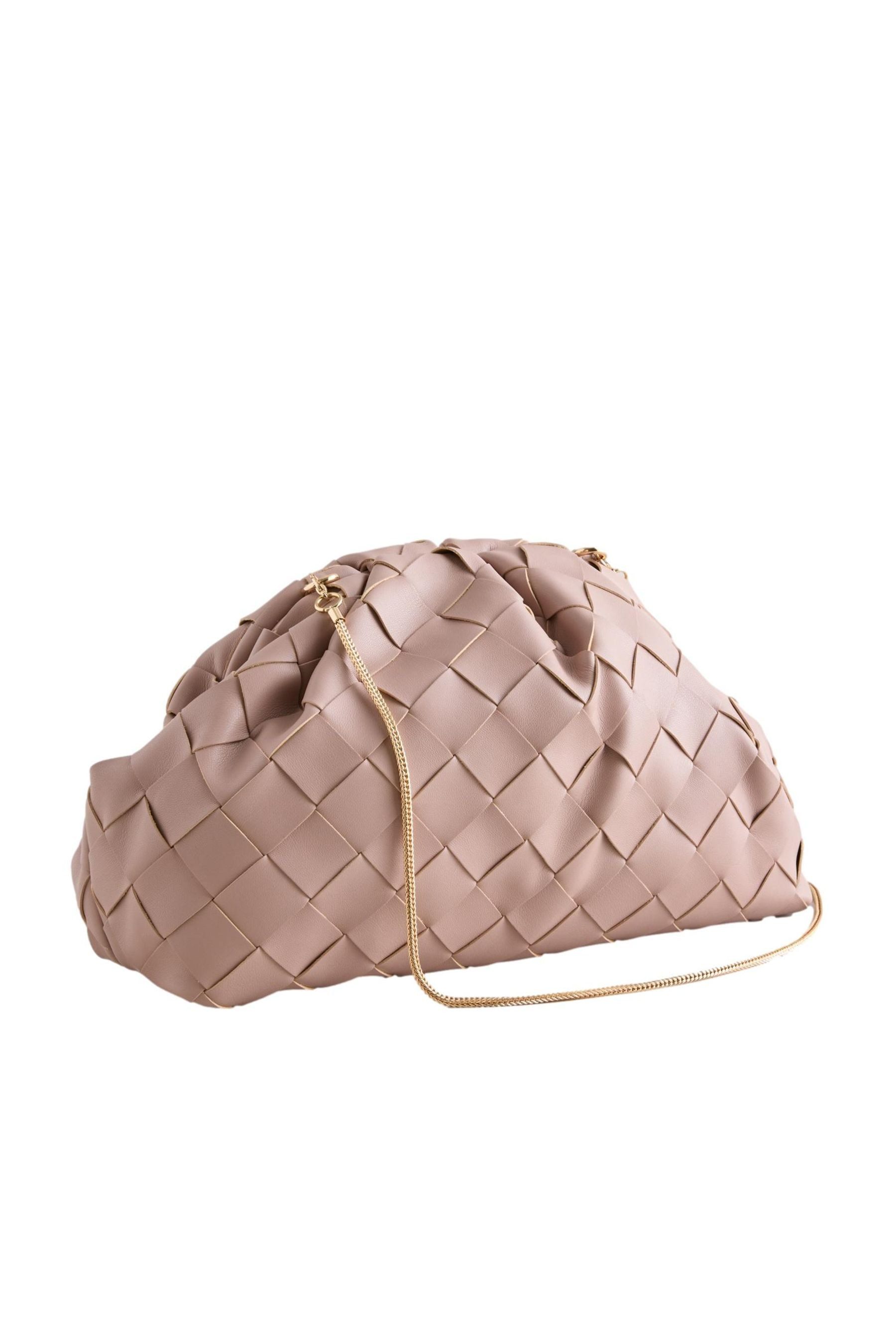 Clutch Oversized Clutch in Weboptik mit Schnappverschluss
