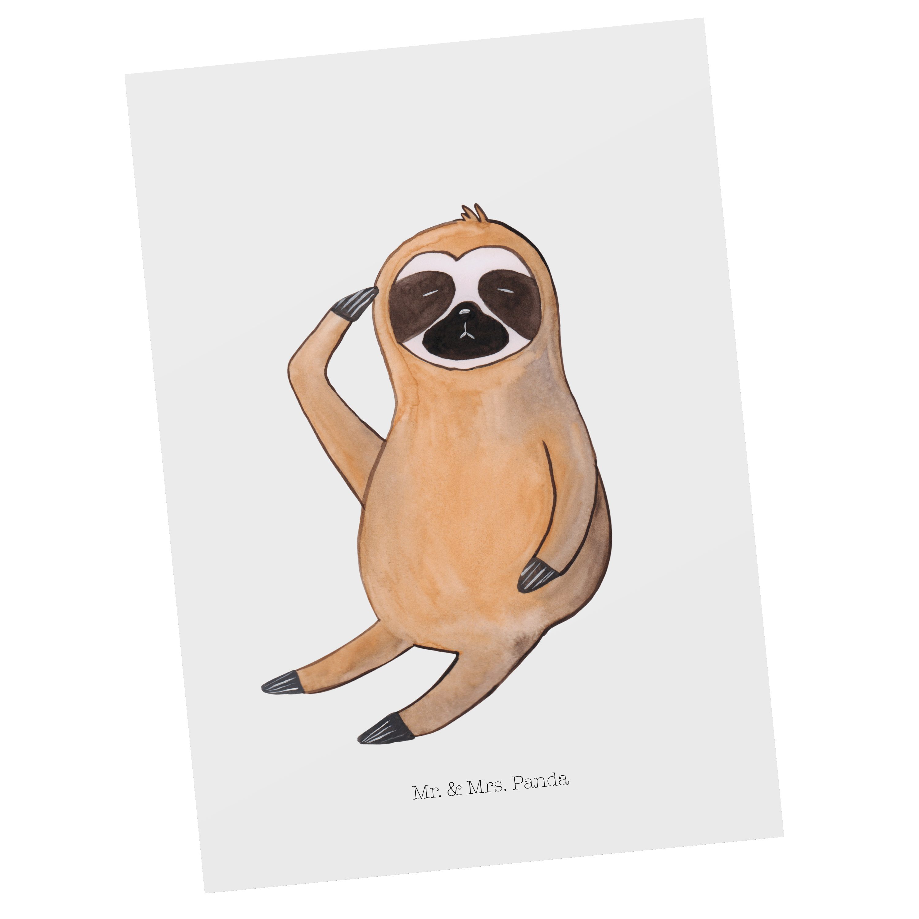 Deko, Geschenkkarte Panda - Faultier Geschenk, - zeigen Vogel Mrs. Weiß Mr. Postkarte & Faultier