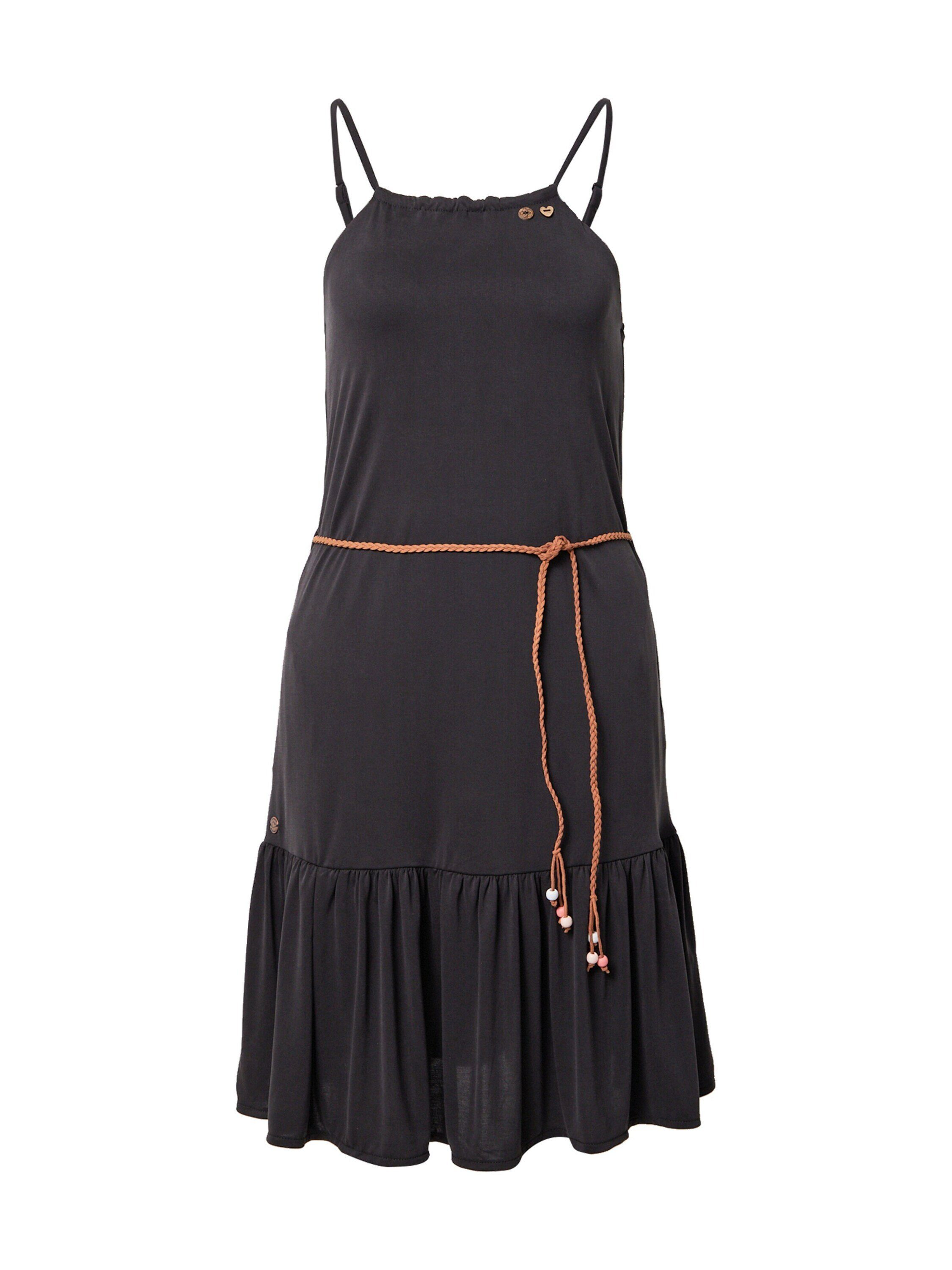 Ragwear Sommerkleid Thime (1-tlg) Drapiert/gerafft, Volant Black (1010)