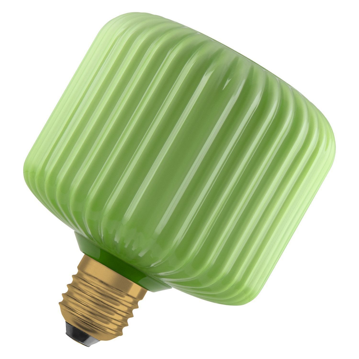 Licht-Erlebnisse LED-Leuchtmittel LAMP, E27, Warmweiß, Retro Birne Grün Glas E27 Ø 12 cm 2700 K 300 lm warmweiß rund