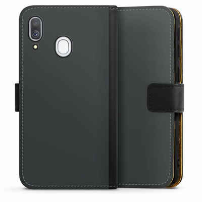 DeinDesign Handyhülle einfarbig schwarz Farbe Schwarz, Samsung Galaxy A40 Hülle Handy Flip Case Wallet Cover