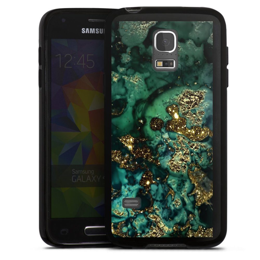 DeinDesign Handyhülle »Cyan Glitter marble look« Samsung ...
