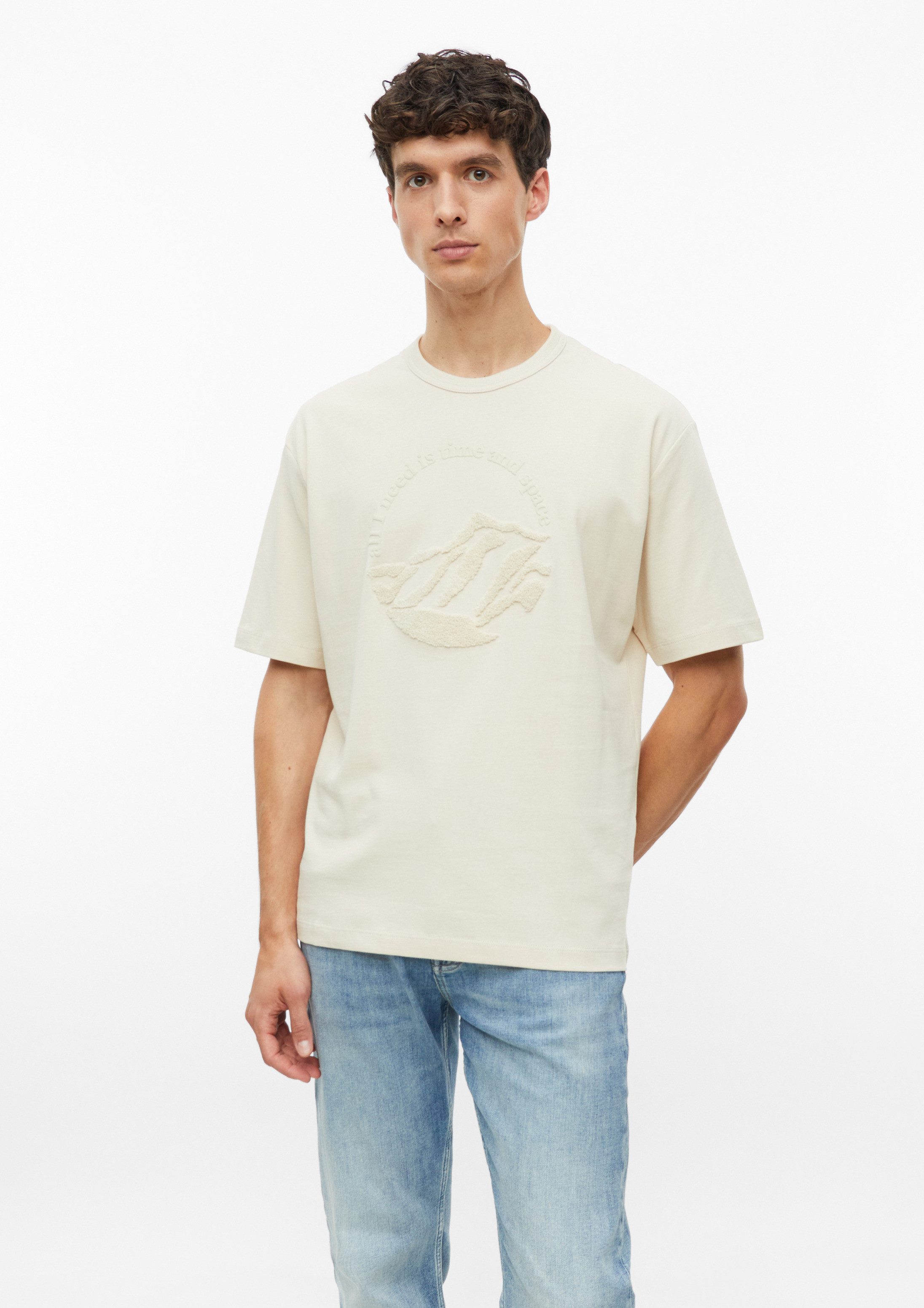 s.Oliver Kurzarmshirt T-Shirt Modern Fit: T-Shirt aus Heavy Jersey mit Frottee-Artwork