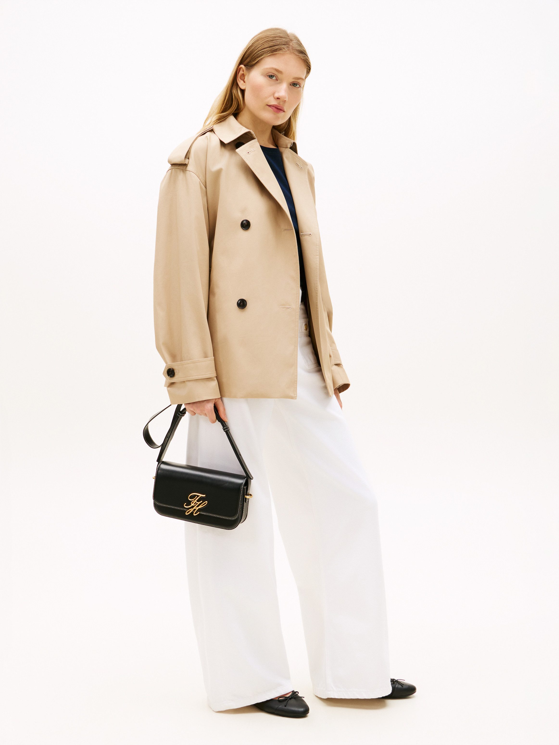 Tommy Hilfiger Umhängetasche TH SCRIPT FLAP CROSSOVER, Schultertasche, Handtasche, Mulitfach, Clutch mit Logo