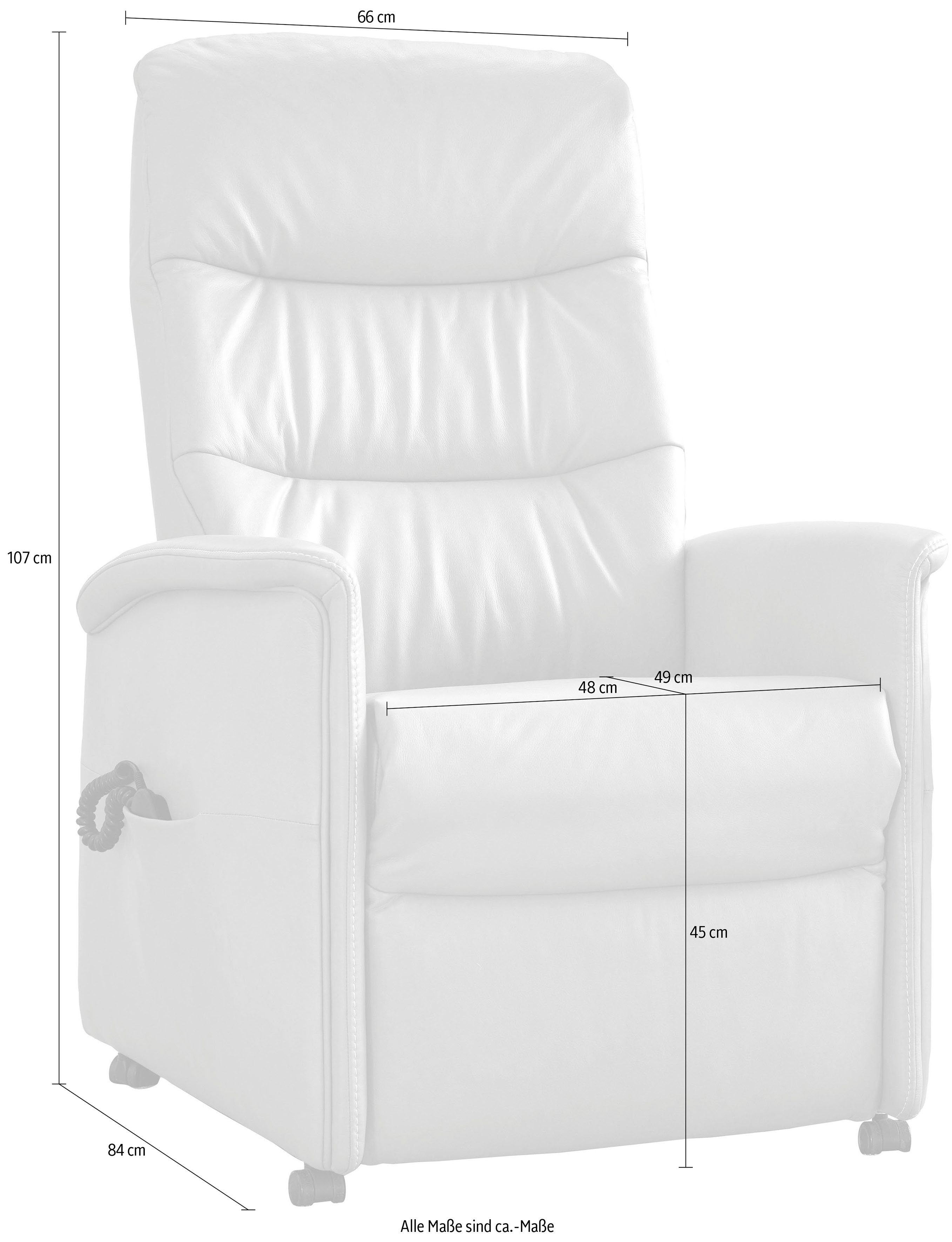 Relaxsessel himolla Sitzhöhen, 9051, 3 manuell oder himolla elektrisch verstellbar, Aufstehhilfe in