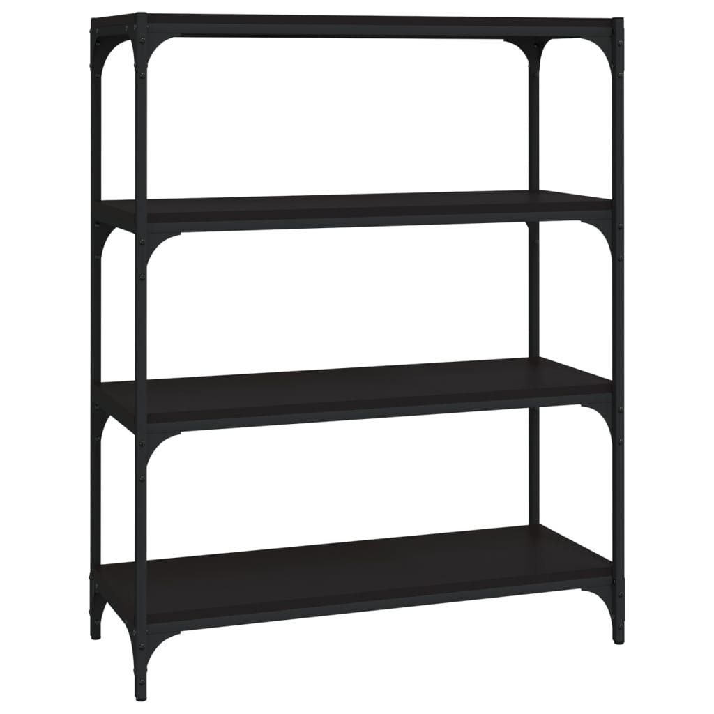 Holzwerkstoff Bücherregal cm 80x33x100 und furnicato Schwarz Stahl