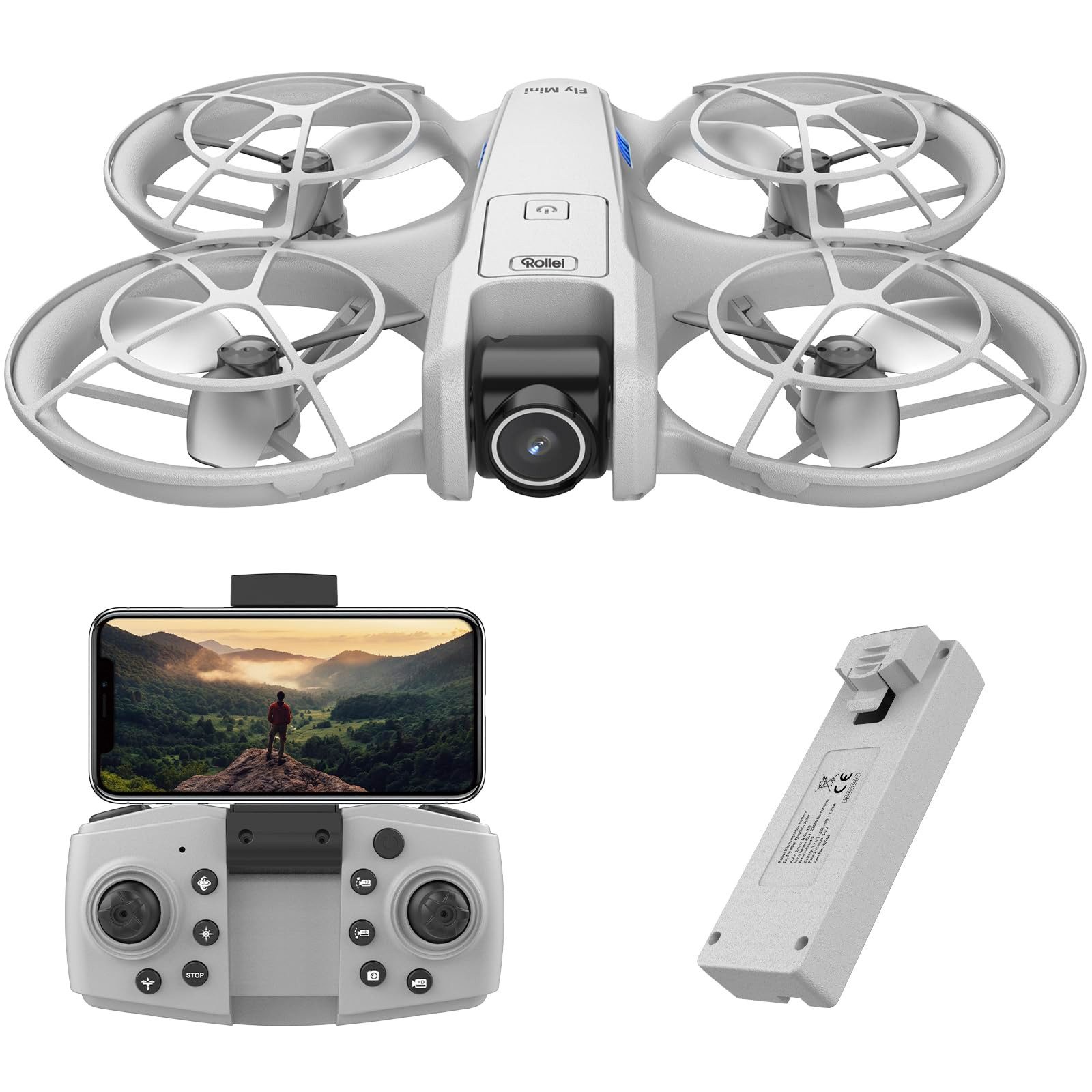 Rollei Fly Mini Drohne (Leicht & sicher, mit Kamera & Live-Stream)