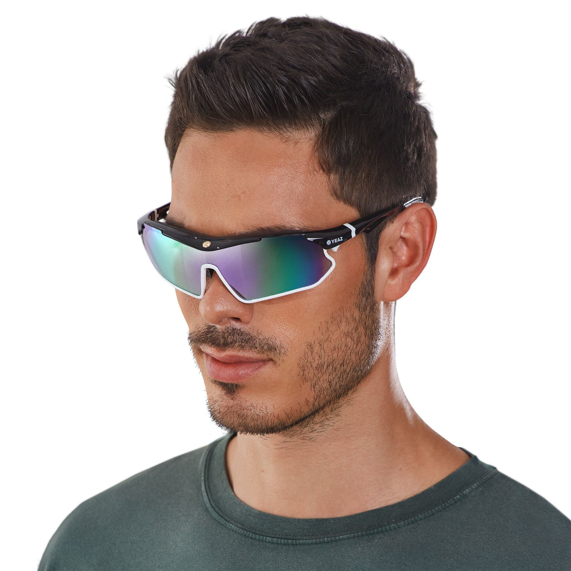 YEAZ Sportbrille SUNRAY sport-sonnenbrille schwarz/weiß/lila, Sport-Sonnenbrille schwarz/weiß/lila | Brillen