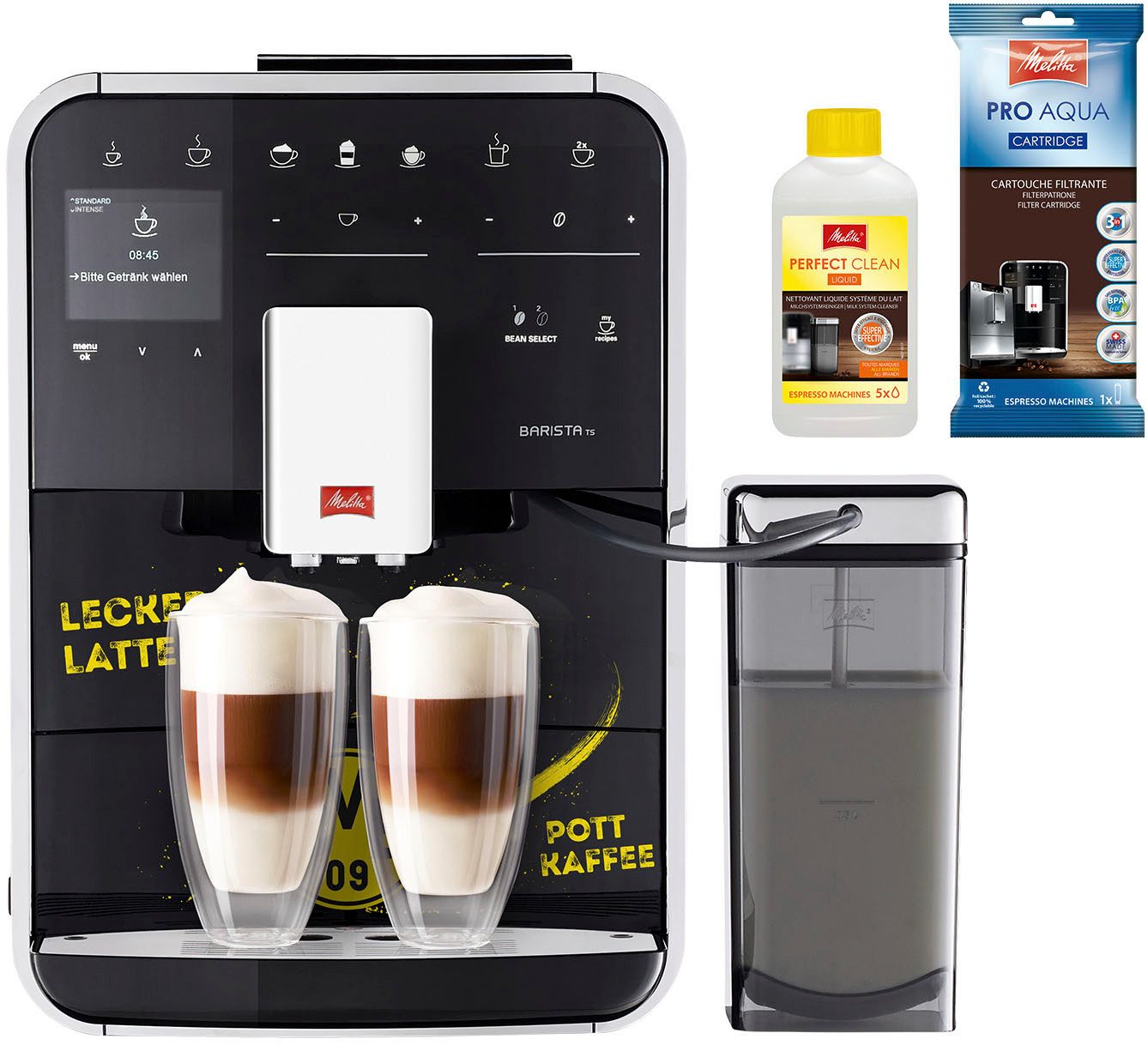 Melitta Kaffeevollautomat Barista TS Smart® BVB-Edition, Für Fans des Borussia Dortmund, 21 Kaffeerezepte & 8 Benutzerprofile