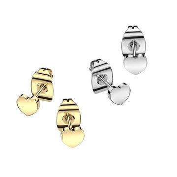 BUNGSA Ohrring-Set Ohrstecker Herz verschiedene Farben aus Titan für Damen (1 Paar (2 Stück), 2-tlg), Ohrschmuck Ohrringe