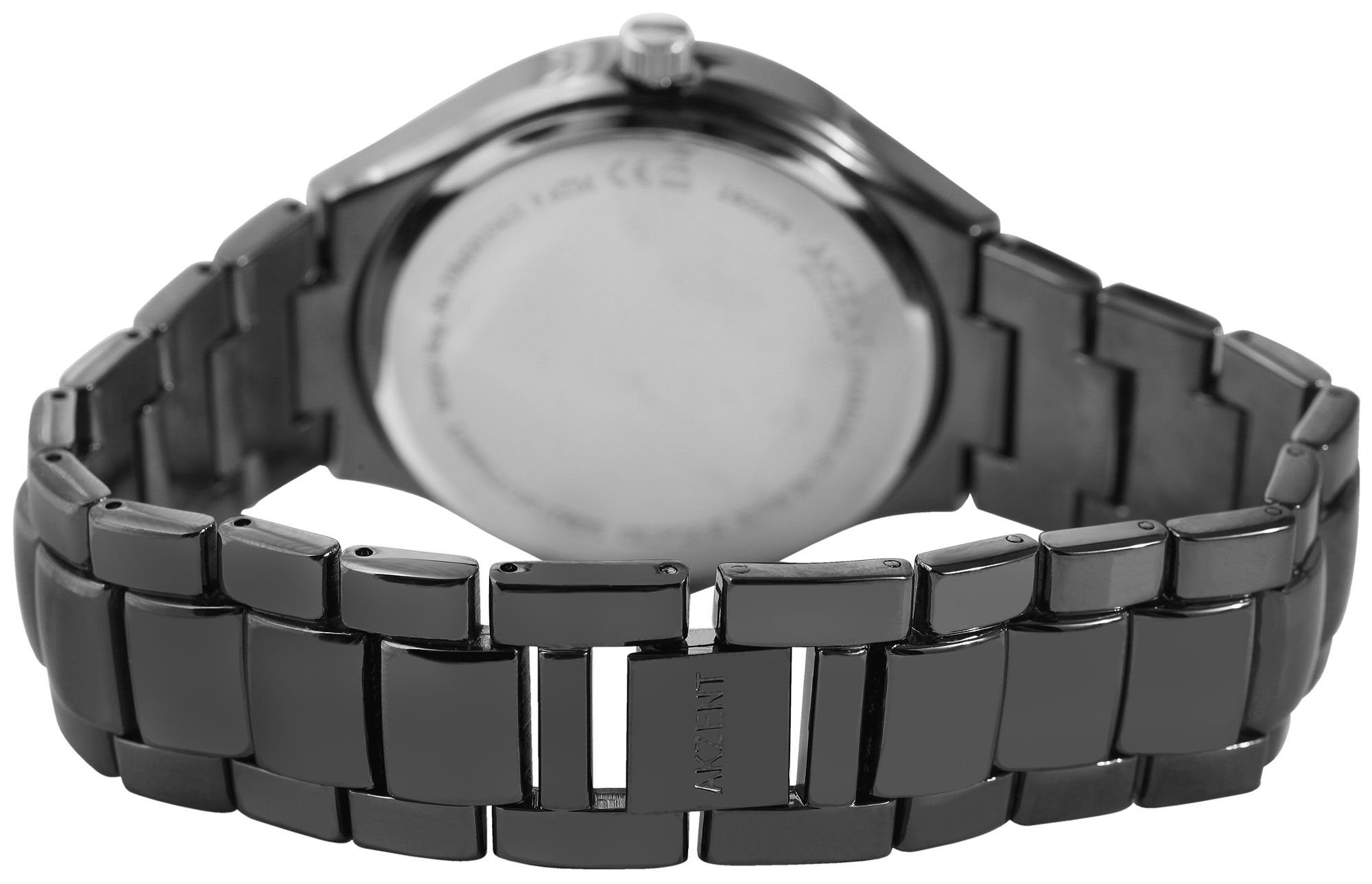 Gliederband Grau mit aus Zefir Quarzuhr Metall Armbanduhr Herren AKZENT
