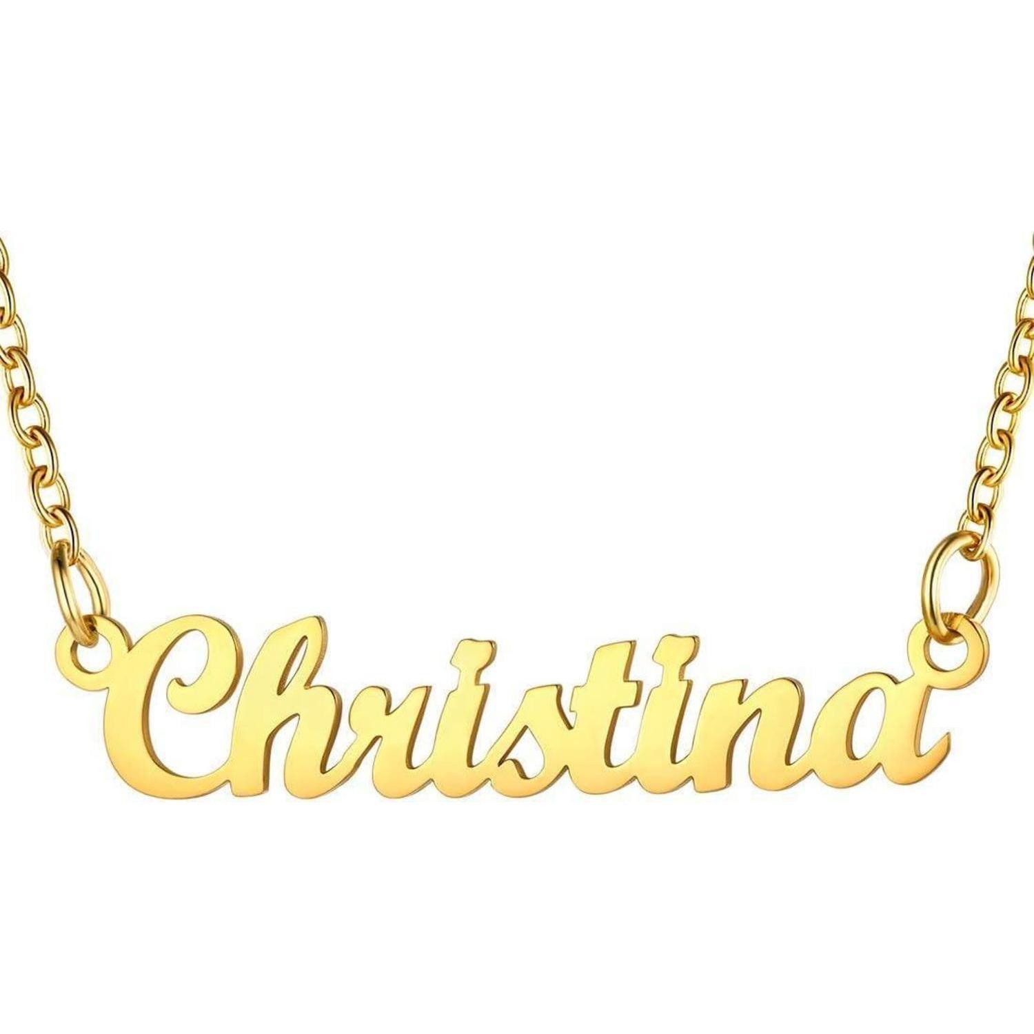 LuxusKollektion Namenskette Namenskette Edelstahl/18k vergoldet Damen Christina
