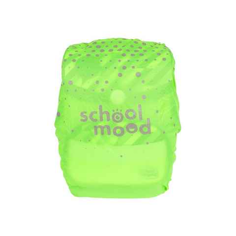 SCHOOL-MOOD® Rucksack-Regenschutz Regenhaube neongrün, Neonfarbe Grün, reflektierend, 100% wasserdicht, Regenhülle, Regenüberzug, für Rucksack, Schulranzen, Ranzen oder Schultasche