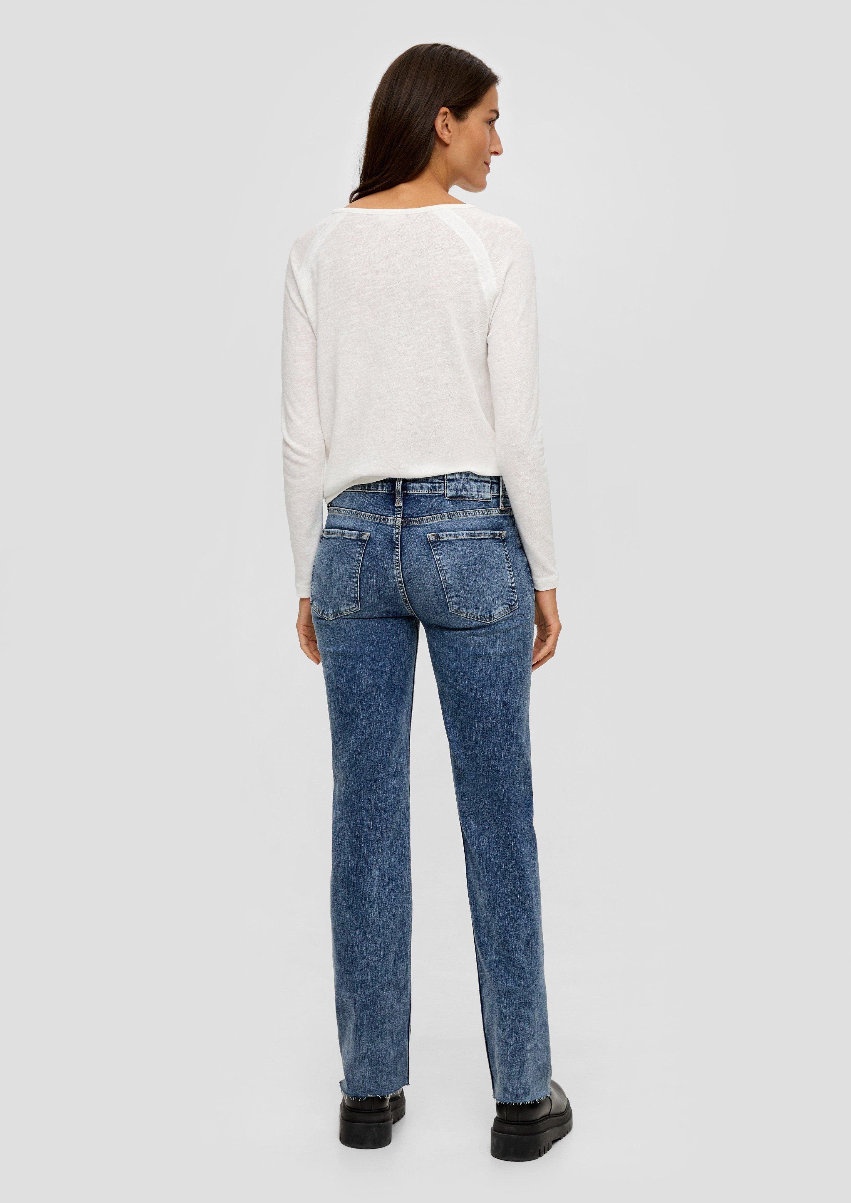 Jeans rise-Bund 5-Pocket-Jeans s.Oliver Mid Waschung mit Regular: