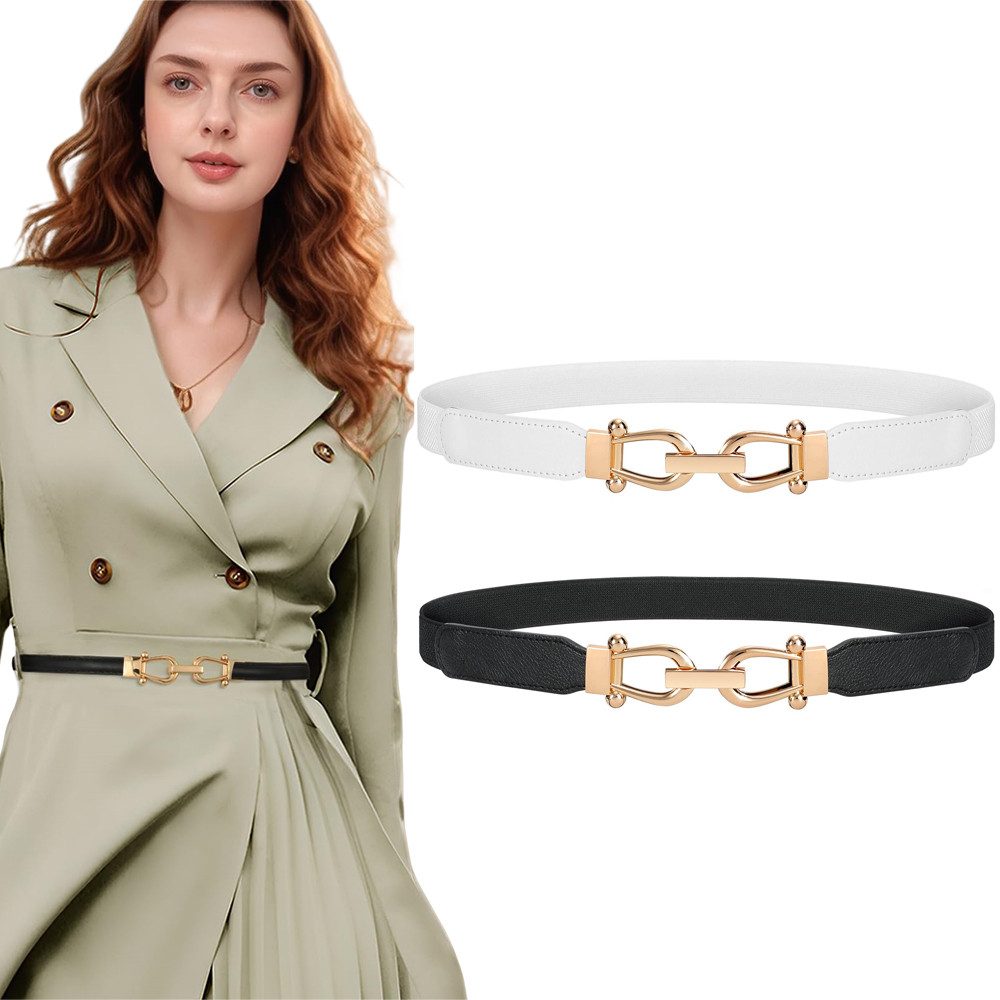 Zaewry Hüftgürtel Damen Elastische Taillengürtel Dehnbar Retro Haken Gürtel für Kleid