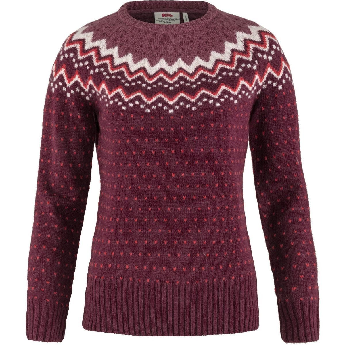 Fjällräven Sweatshirt övik Knit Sweater W Bequemer Damenpullover aus weicher Wolle mit klassischem Muster