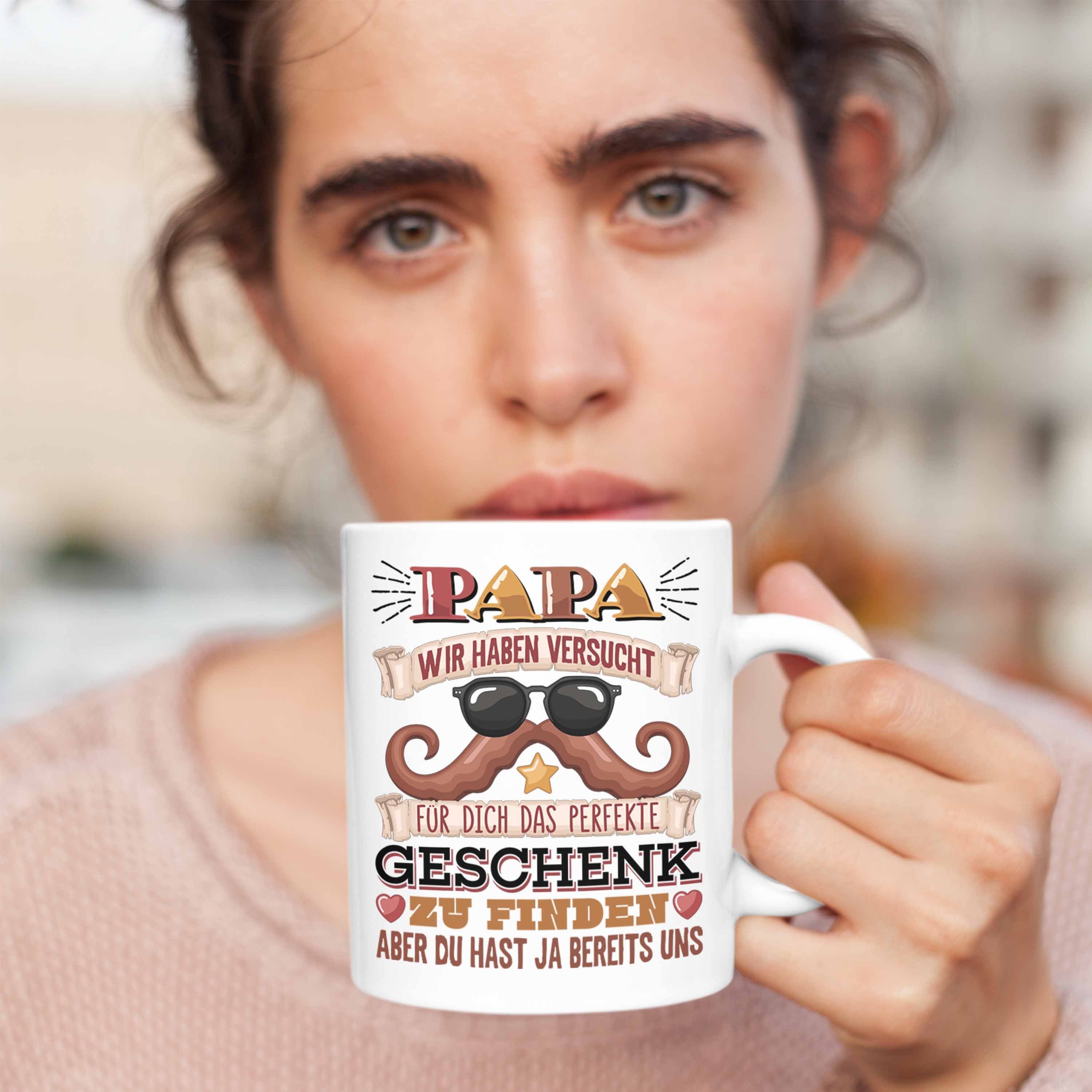 Papa Tasse Vatertag Kind Tasse Lustiger Vater Trendation Geschenk zum von Bester Weiss Spruch