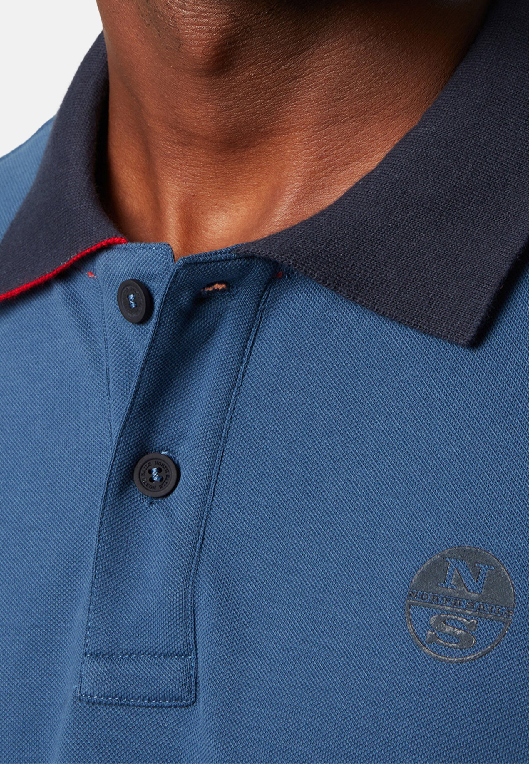 Poloshirt Bio-Baumwolle klassischem Design North aus Sails mit BLUE Poloshirt
