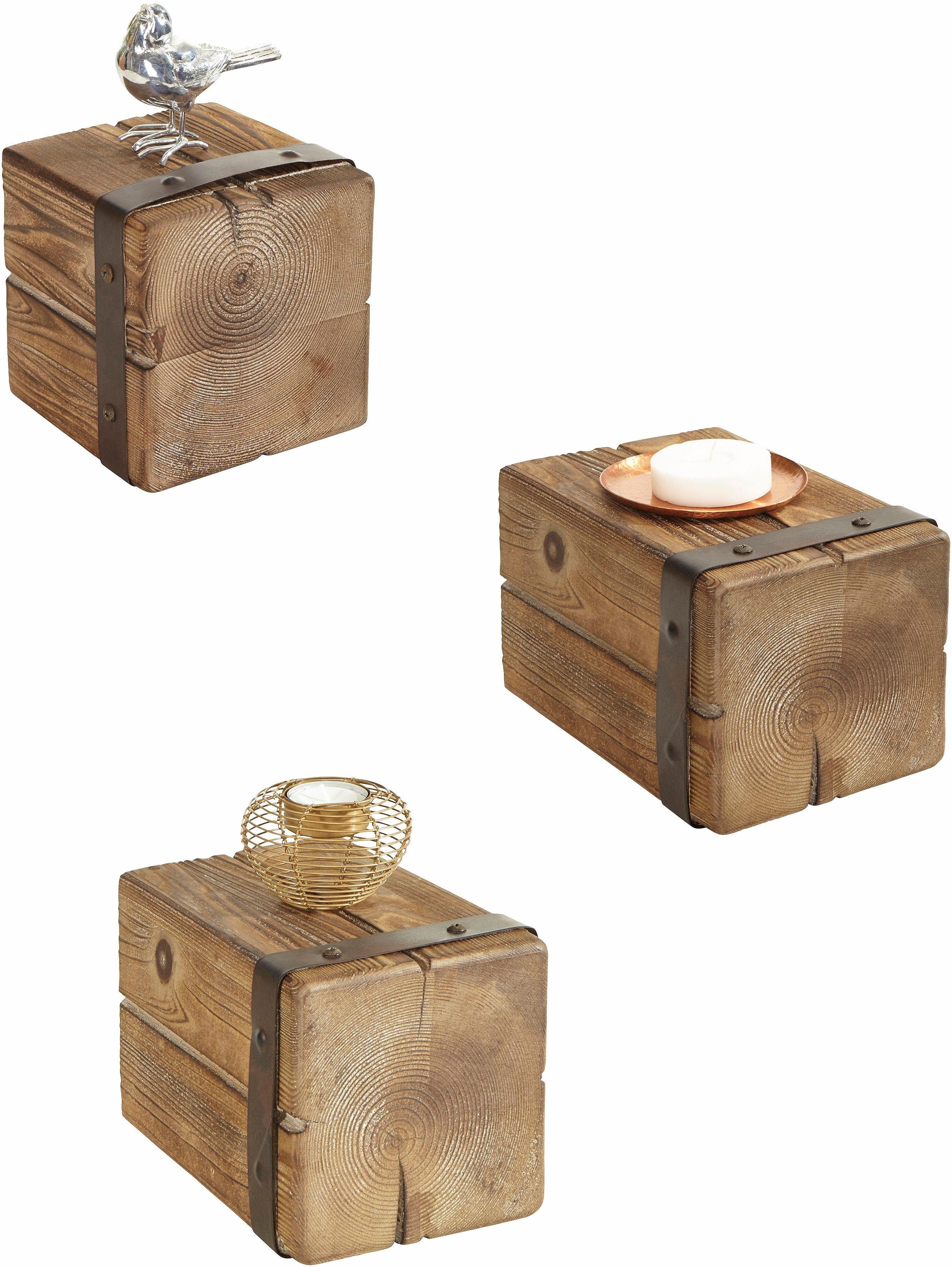 Home affaire Wandregal Holzpfeiler, 3-tlg. günstig online kaufen