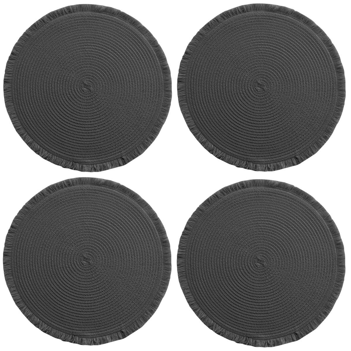 Macosa Home Platzset Tischdeko schwarz rund günstig online kaufen