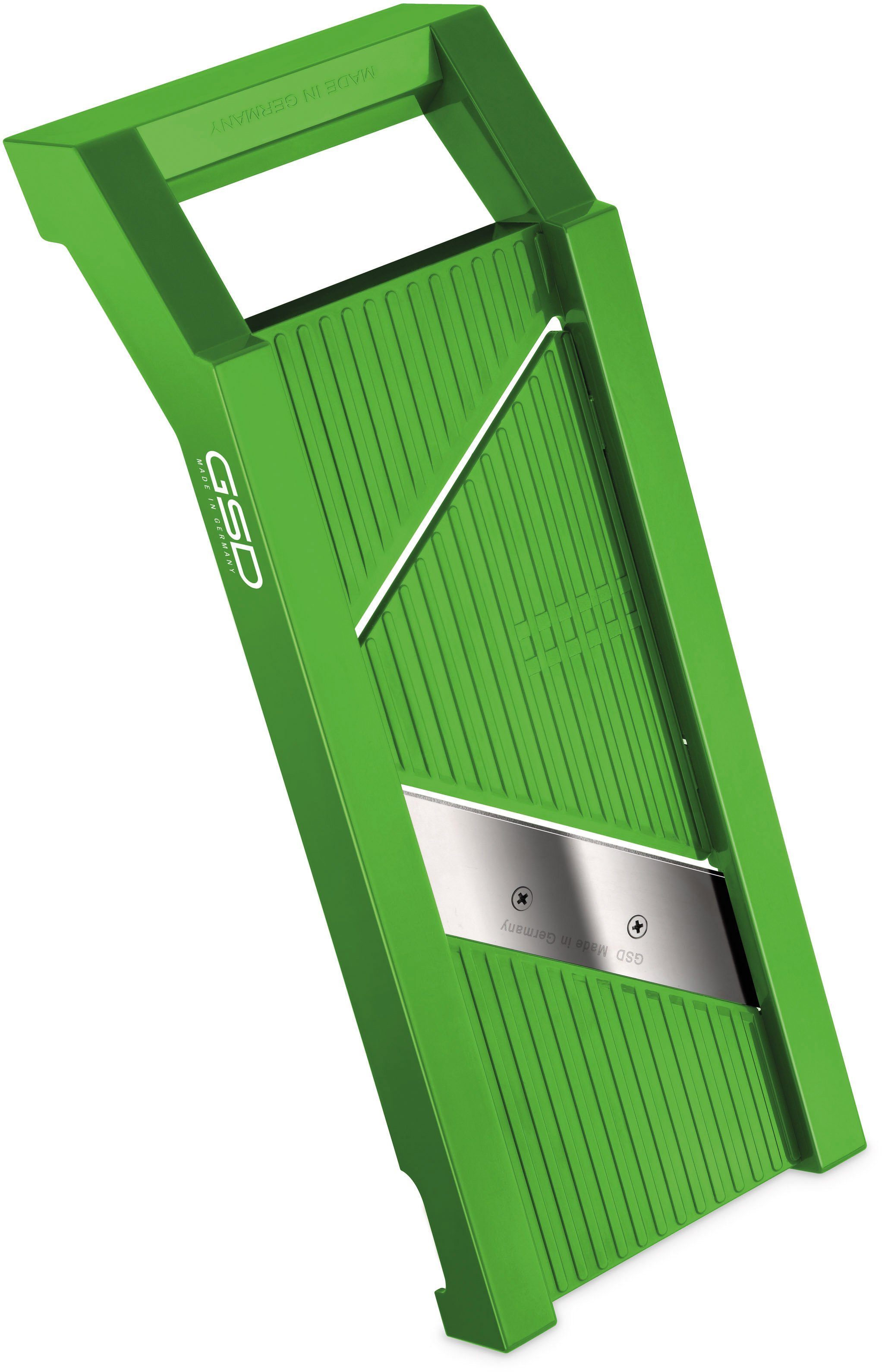 GSD HAUSHALTSGERÄTE Gemüsehobel Universal-Gemüsehobel „3-in-1“, Edelstahl, Kunststoff, 3 verschiedene Scheibenstärken