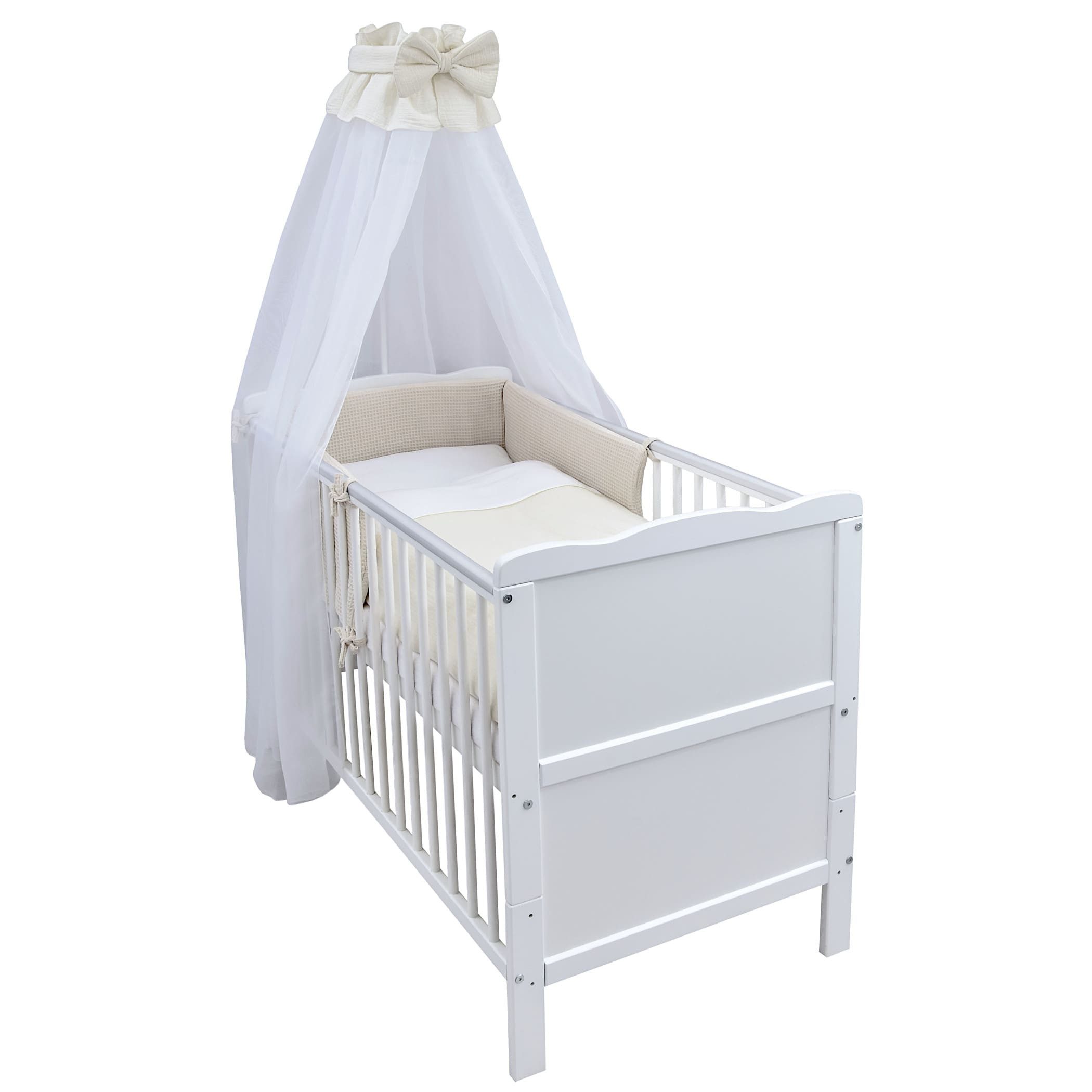 Komplettbett Babybett Jack Komplettset Beißschienen Musselin
