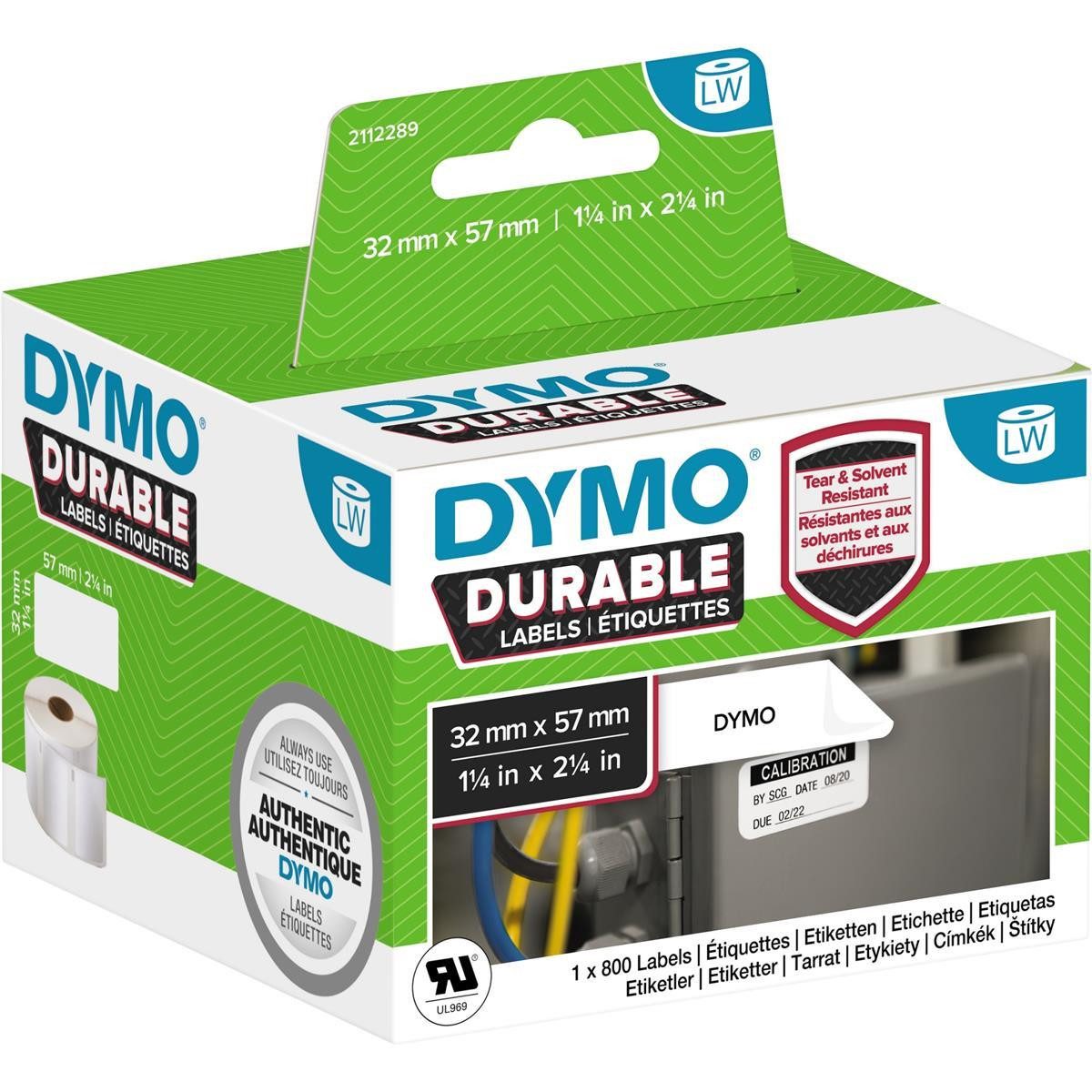 DYMO Etikettenrolle Dymo 2112289 Dymo LW-Kunststoff-Etiketten 57 x 32 mm 1x 800 St.