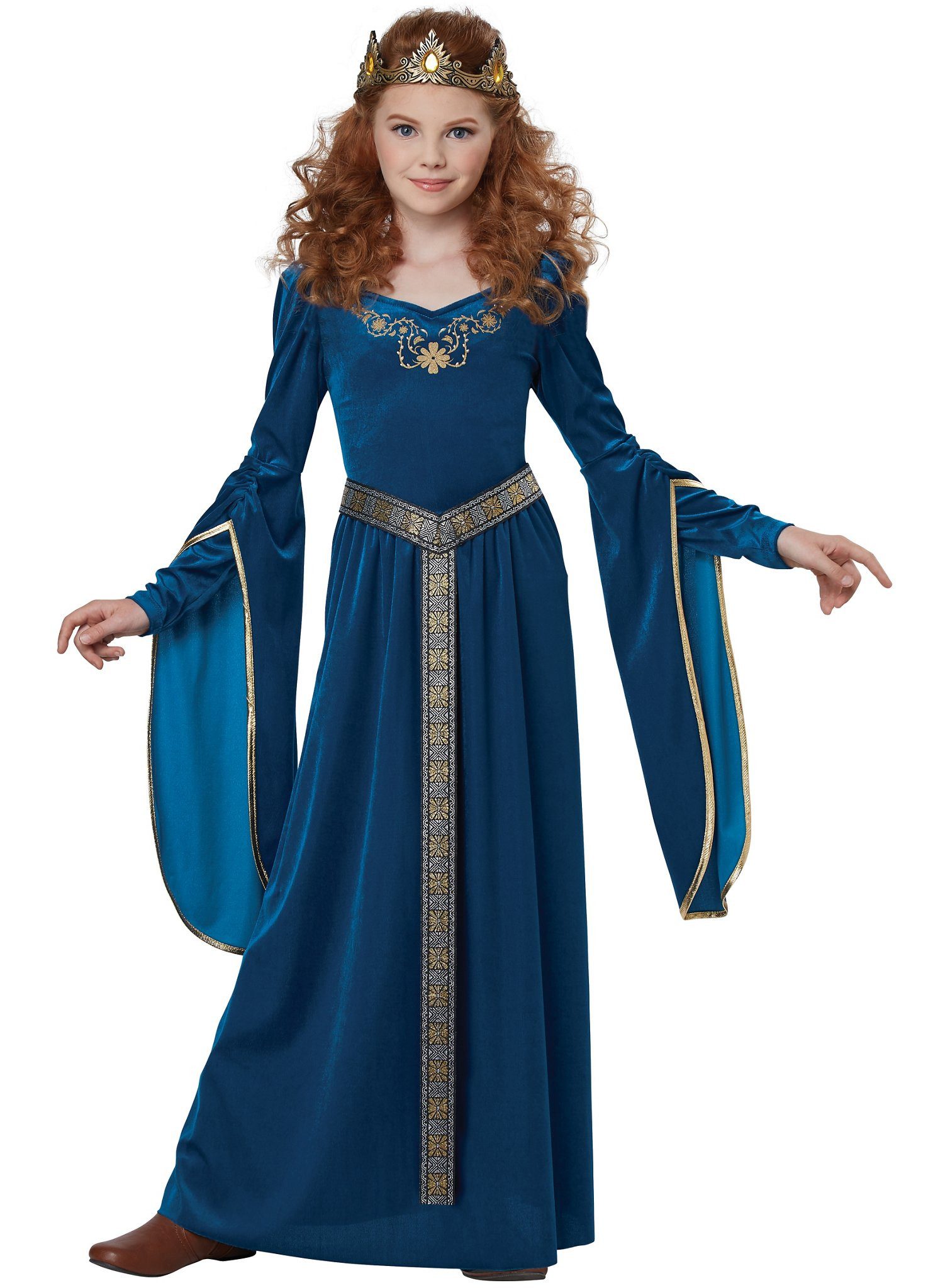 Metamorph Prinzessin-Kostüm Mittelalterliche Prinzessin Kostüm für Kinder, Hübsches Kleid für Elbin, Burgfräulein und Märchenprinzessin
