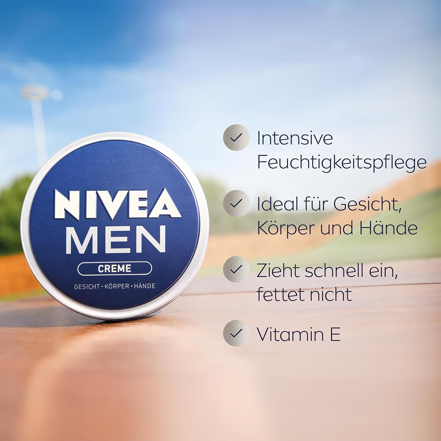 Nivea Men Feuchtigkeitscreme NIVEA MEN Creme für Körper, Gesicht und Hände (150 ml), 1-tlg.