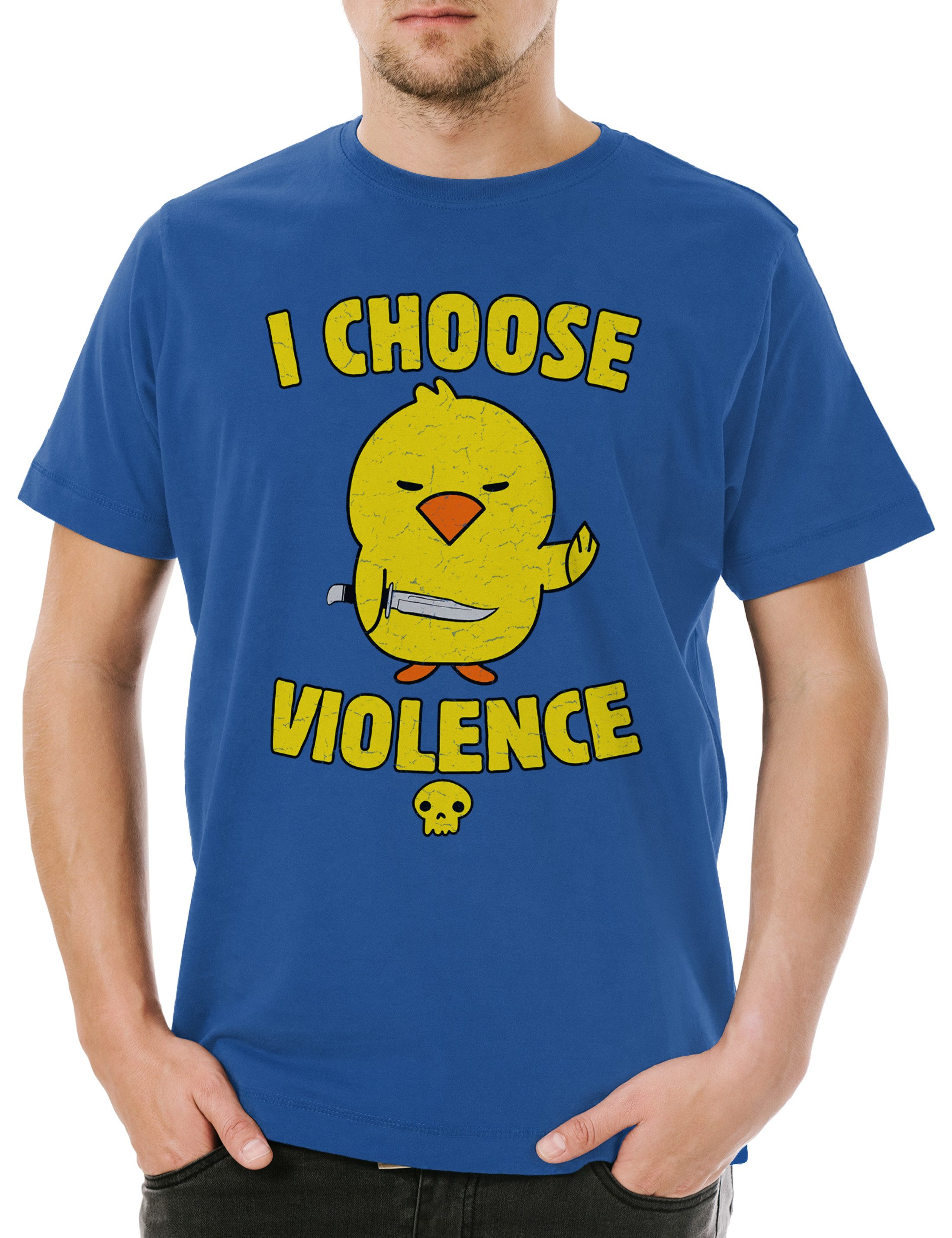 Urban Backwoods Print-Shirt I Choose Violence Rubber Duck Herren T-Shirt Gummiente Entchen Küken (1-tlg) Fun Spaß Lustig