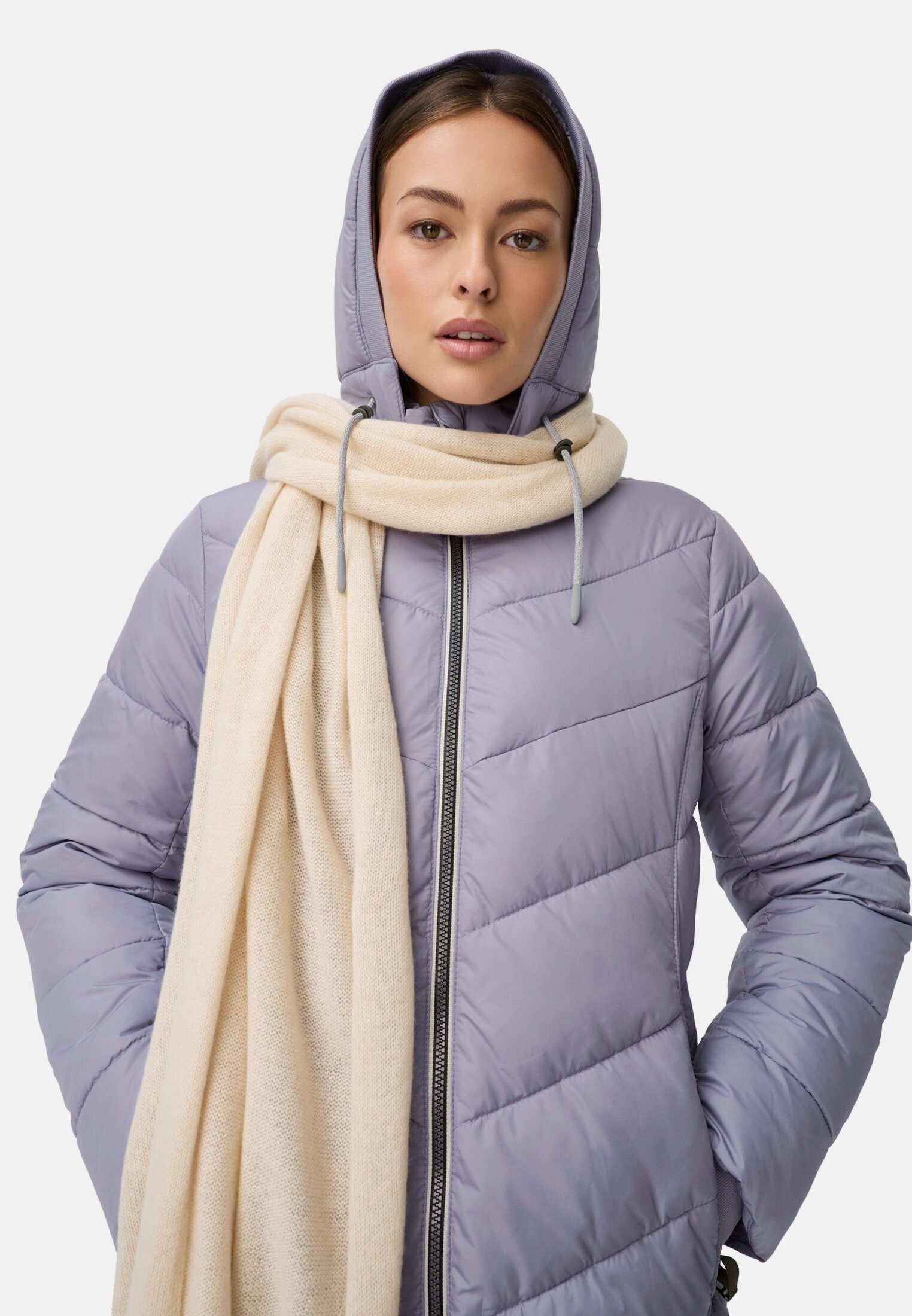 camel active Steppjacke mit abnehmbarer Kapuze Langarm