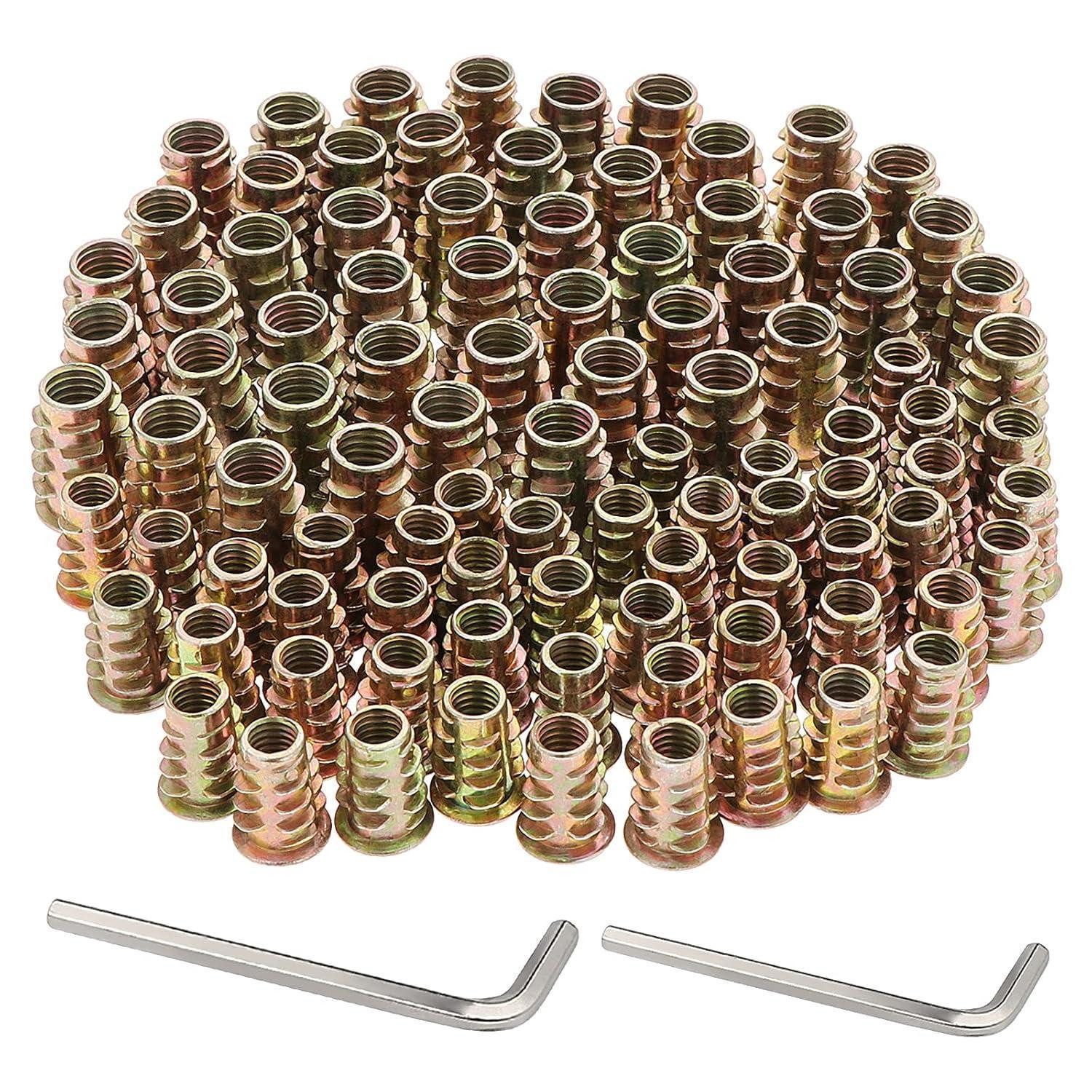 LuxusKollektion Einschraubmutter Gewindeeinsätze M6/M8 Set 100 Stk. Holzmöbel