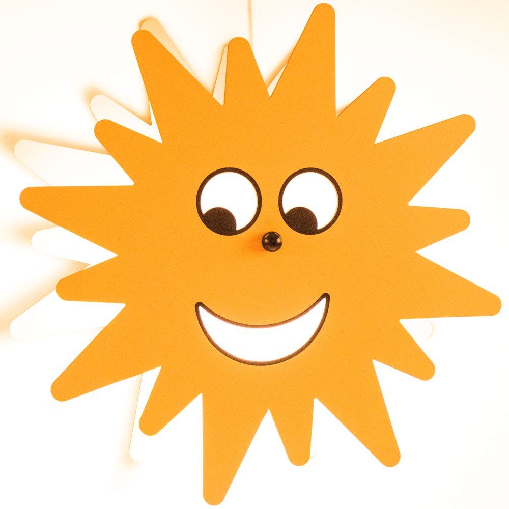 etc-shop Hängeleuchte, Leuchtmittel inklusive, Warmweiß, Farbwechsel, Pendelleuchte Kinderzimmer Sonne Hängeleuchte Sonne Kinderleuchte