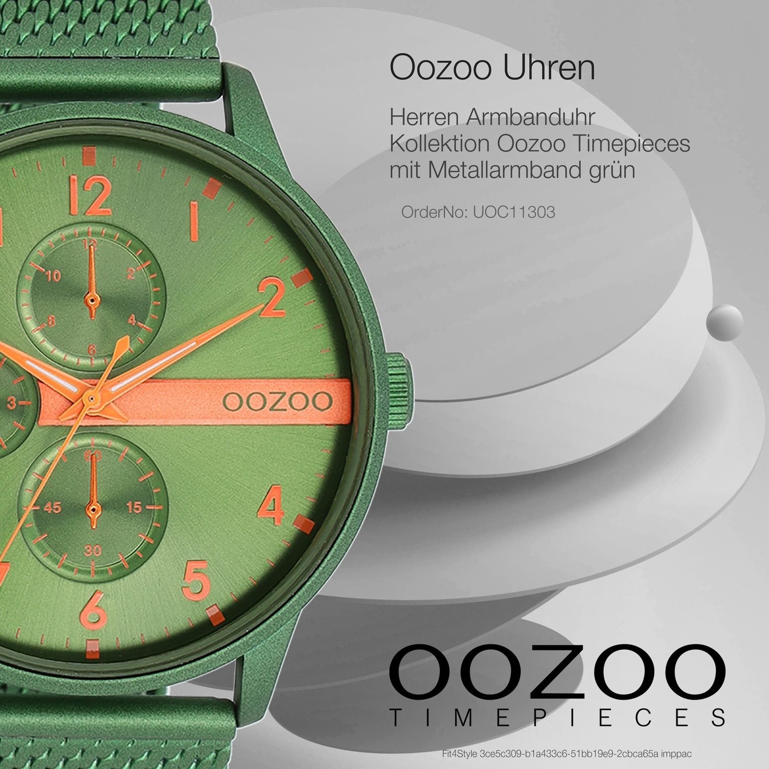 OOZOO Quarzuhr Oozoo Herren Armbanduhr Timepieces Analog, (Analoguhr), Herrenuhr rund, groß (ca. 45mm) Metallarmband, Fashion-Style