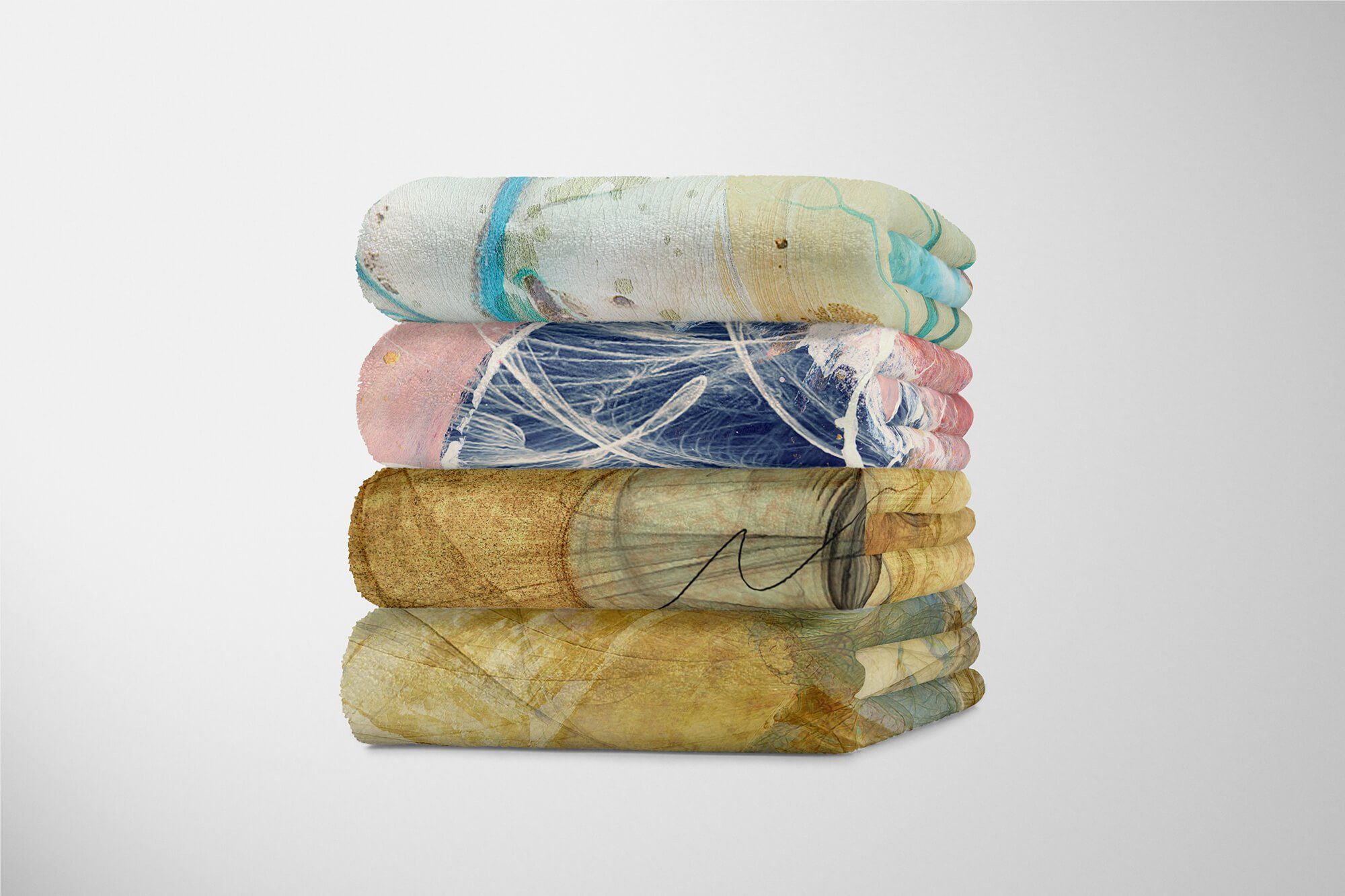 Sinus Art Strandhandtuch Saunatuch Handtücher mit abstrakten Handtuch Enigma Kuscheldecke Motiv, (1-St), Baumwolle-Polyester-Mix Handtuch