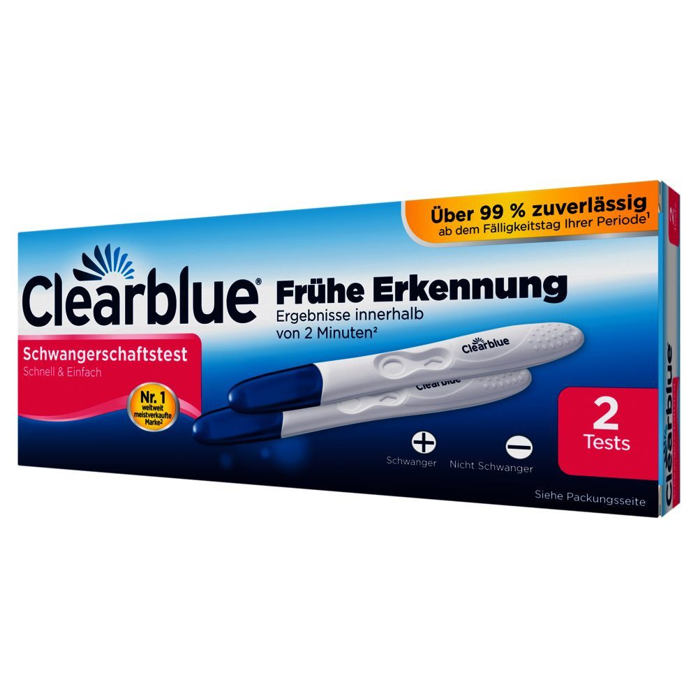 Clearblue Schwangerschaftstest Frühe Erkennung 2 Stk. + One+Step Schwangerschaftstest Frühtest 5 Stk., 1-tlg. – Bild 2 von 5