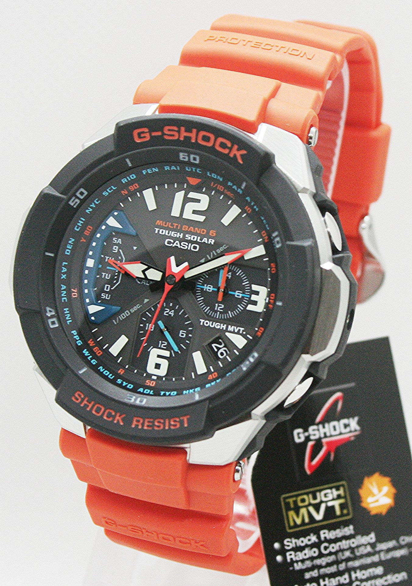CASIO G-SHOCK Funkuhr Casio Herrenuhr G Shock GW-3000M-4AER Solar / Funk, (1-tlg)