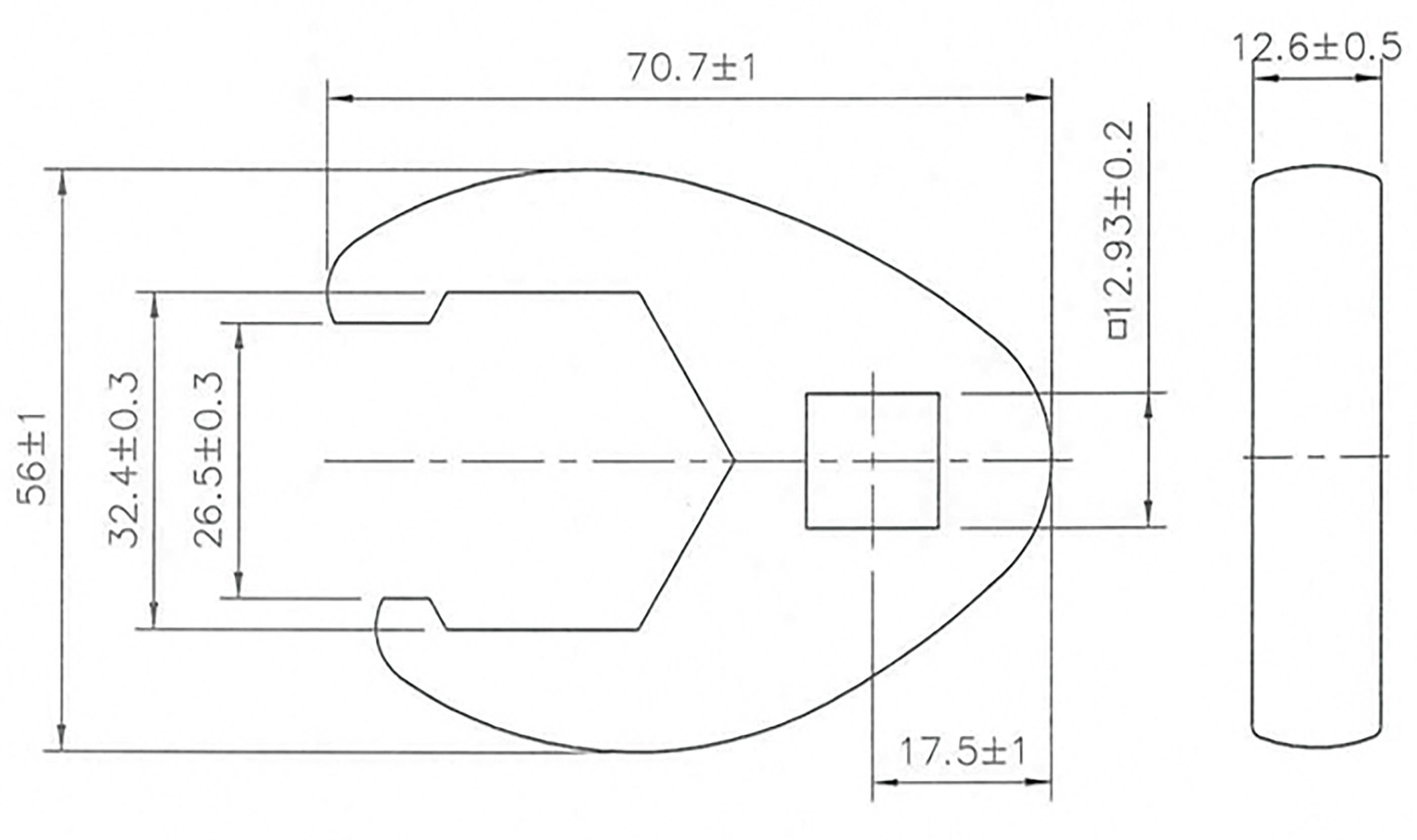 Antrieb Innenvierkant (1/2), technic SW BGS Hahnenfußschlüssel, 32 12,5 mm mm Stecknuss