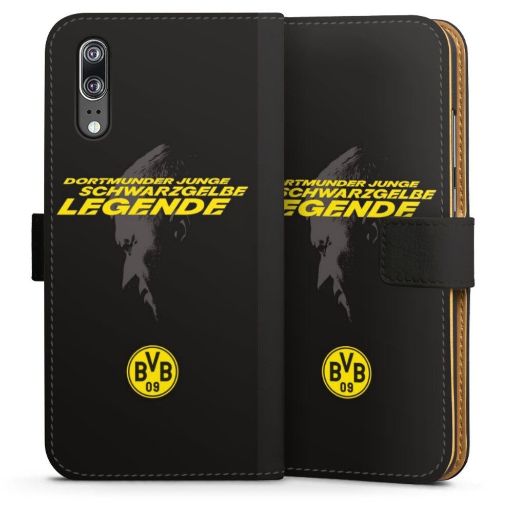 DeinDesign Handyhülle Marco Reus Borussia Dortmund BVB Danke Marco Schwarzgelbe Legende, Huawei P20 Hülle Handy Flip Case Wallet Cover Handytasche Leder