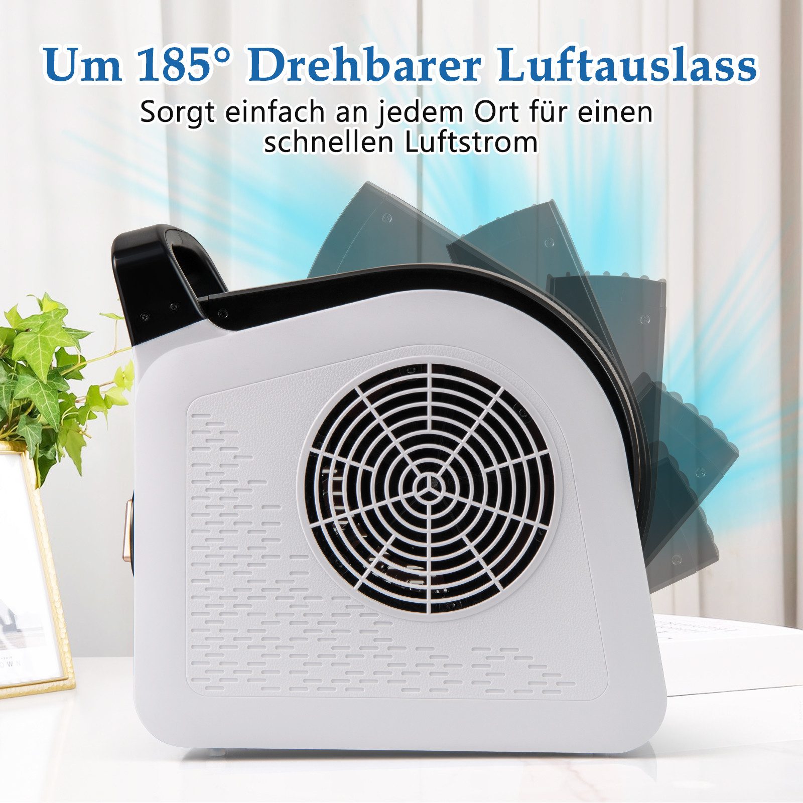 COSTWAY Elektro-Laubbläser, mit 3 Geschwindigkeiten, 185° schwenkbarem Kopf