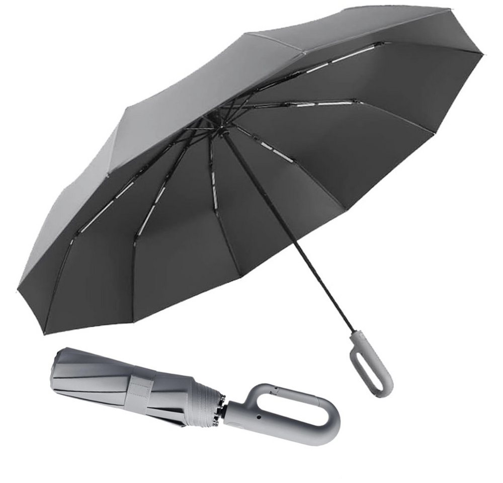 Coonoor Taschenregenschirm Vollautomatischer Faltregenschirm, großer Taschenschirm,(106cm, 126cm), D-förmiger Ringregenschirm, Outdoor-Sonnenschirm