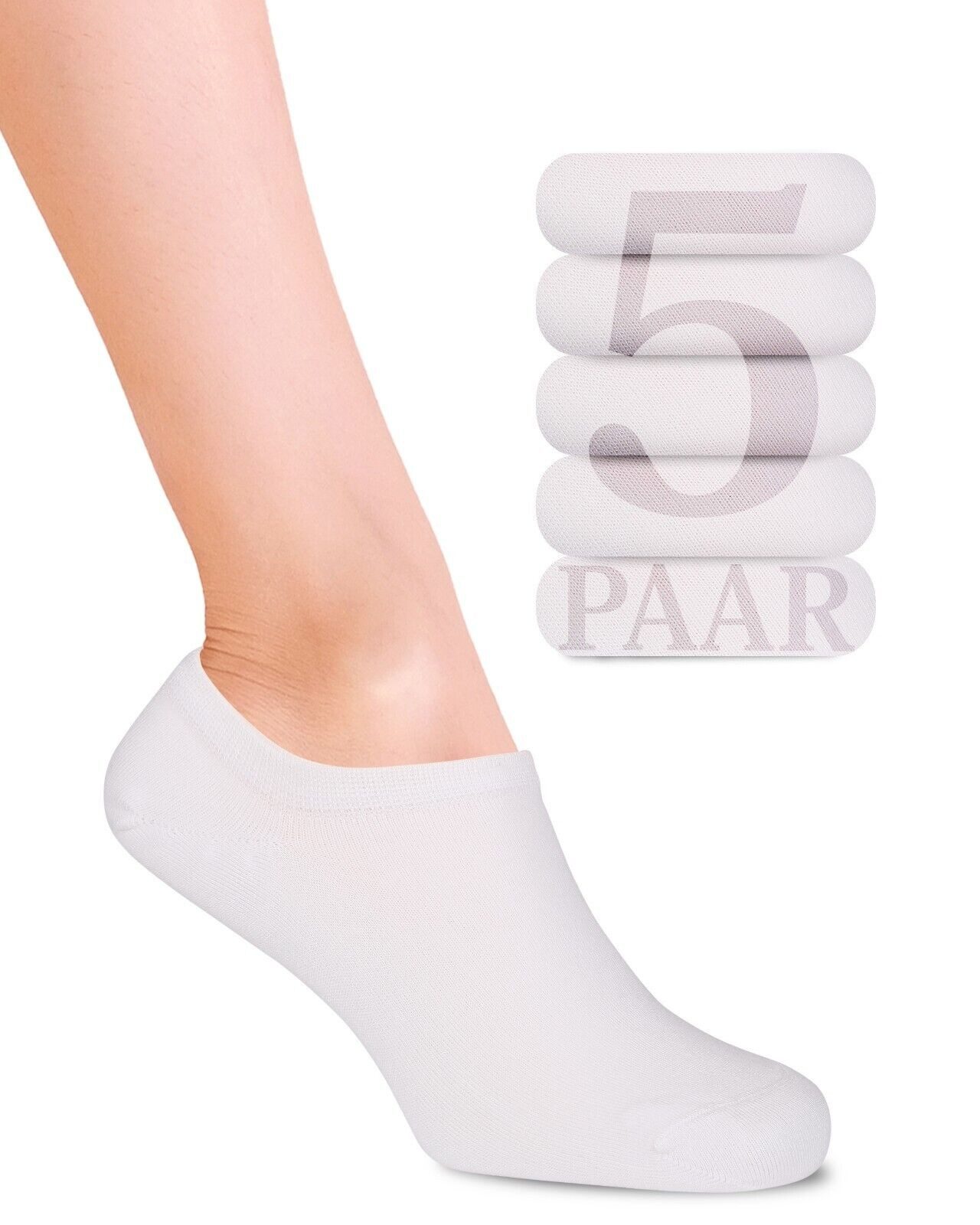 Sneakersocken 5 Paar Damen & Herren, Unisex-Socken, Füßlinge