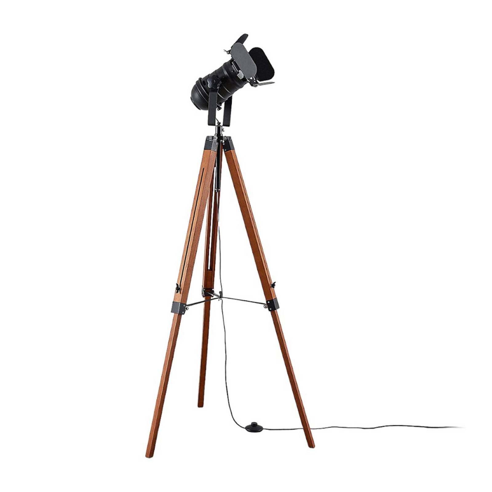 Lindby Stehlampe Hilma, Holz Braun IP20, 1 x 60 W günstig online kaufen