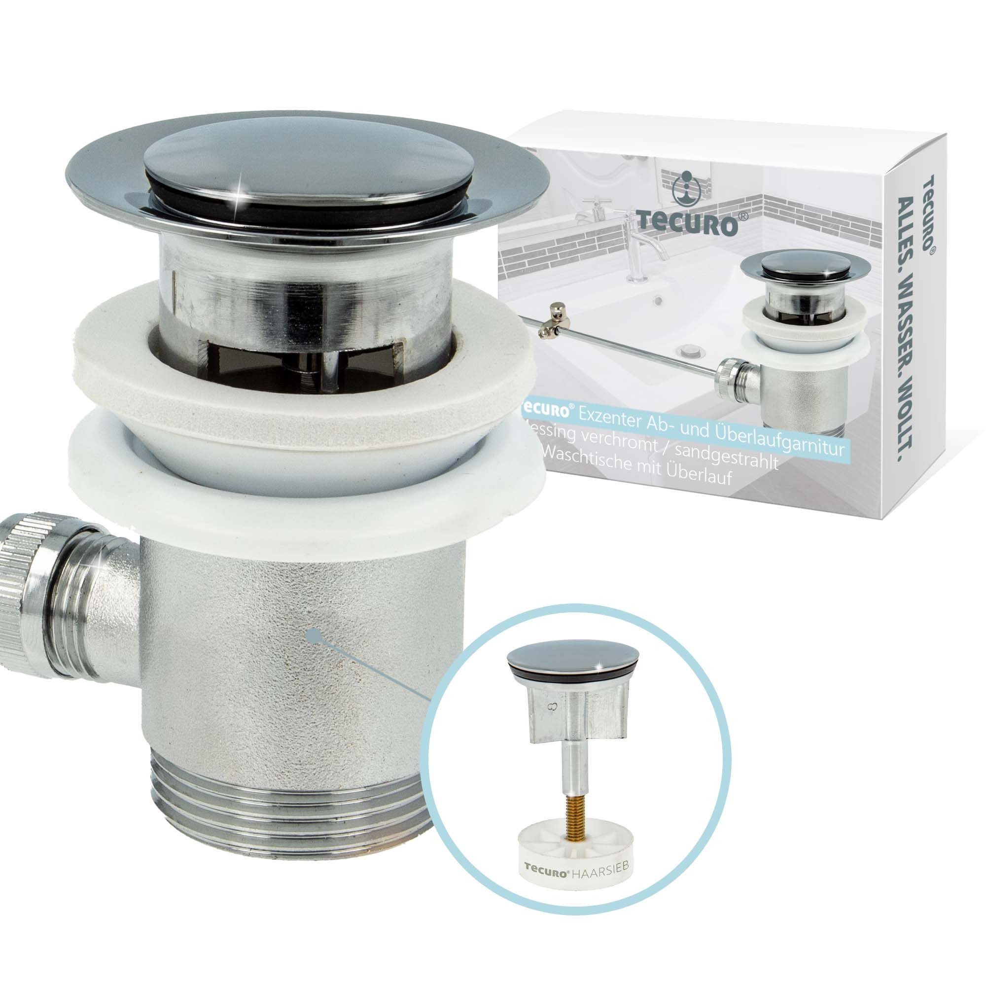 tecuro Ablaufgarnitur Exzenter Ab- und Überlaufgarnitur, 1 1/4 Zoll x Ø 63 günstig online kaufen
