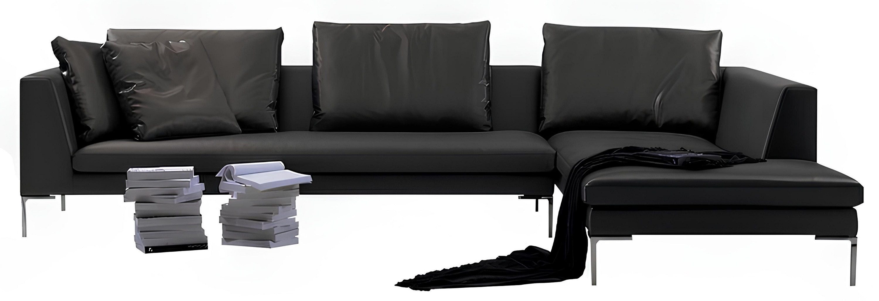 Xlmoebel Ecksofa Leder Eckgarnitur in elegantem Design mit komfortabler Polsterung, Hergestellt in Europa