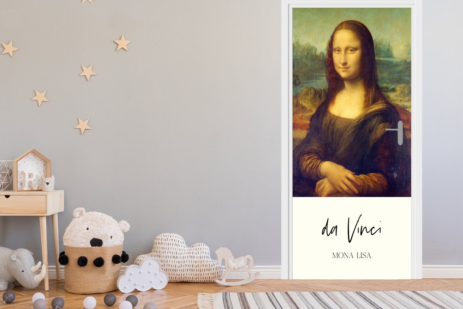 St), Alte - Vinci Meister, (1 für Türtapete Lisa bedruckt, cm Fototapete Tür, - Mona Türaufkleber, da Matt, Leonardo 75x205 MuchoWow
