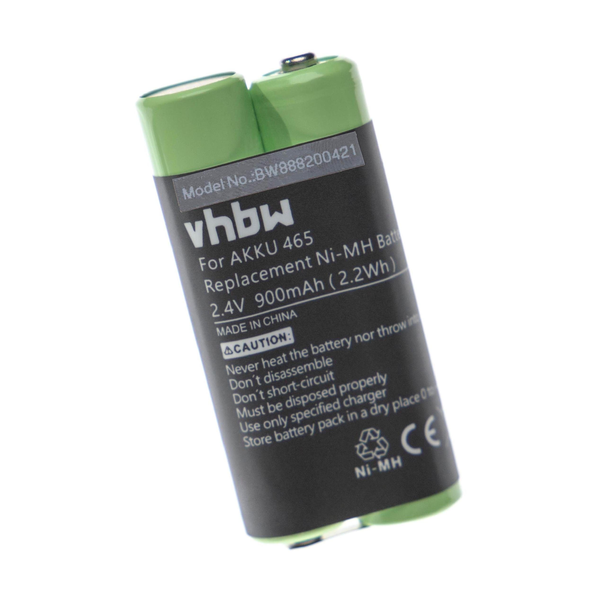 vhbw Ersatz für Grundig GZR1900, 465 für Akku NiMH 900 mAh (2,4 V)